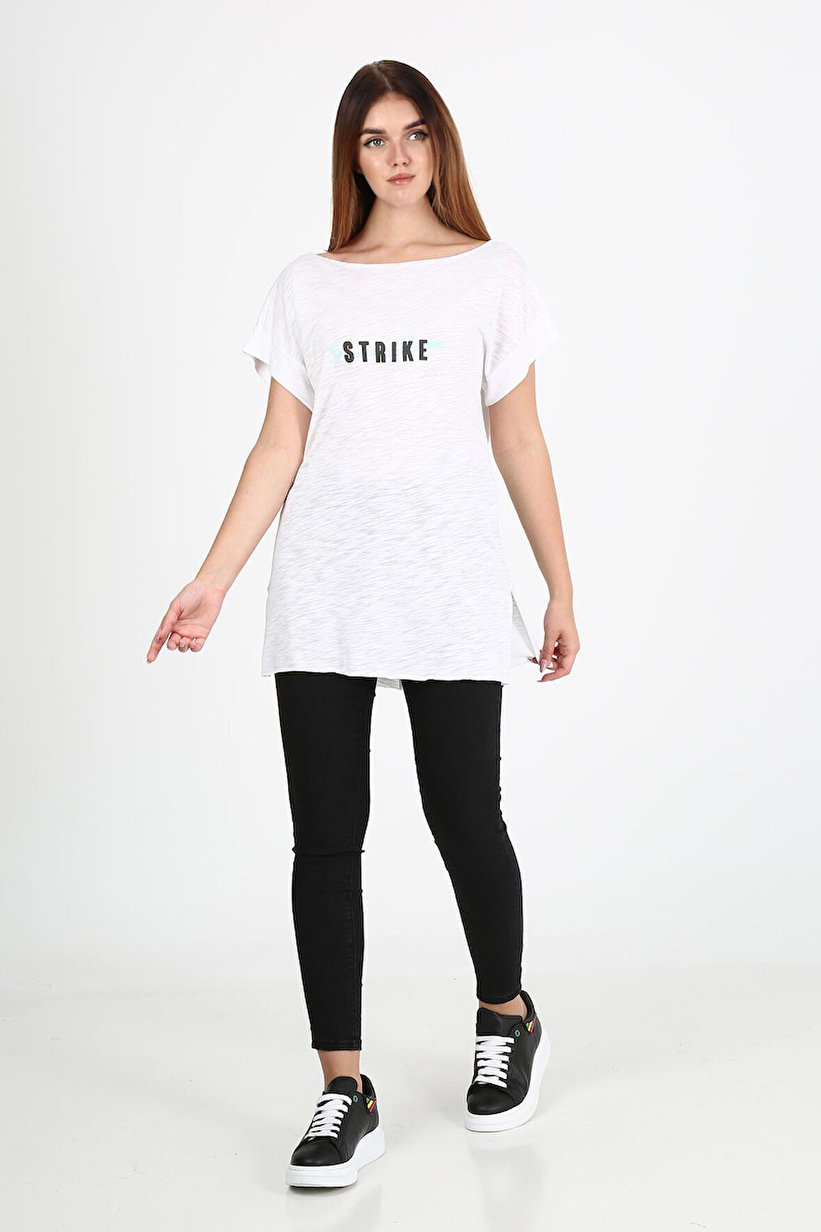 ALEXANDERGARDI YANI YIRTMAÇLI BASKILI T-SHİRT (B21-32700)