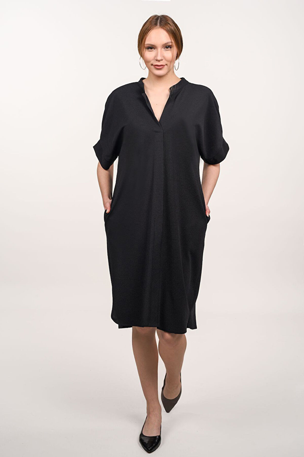 ALEXANDERGARDI DİK YAKALI CEPLİ ELBİSE (B23-00121)