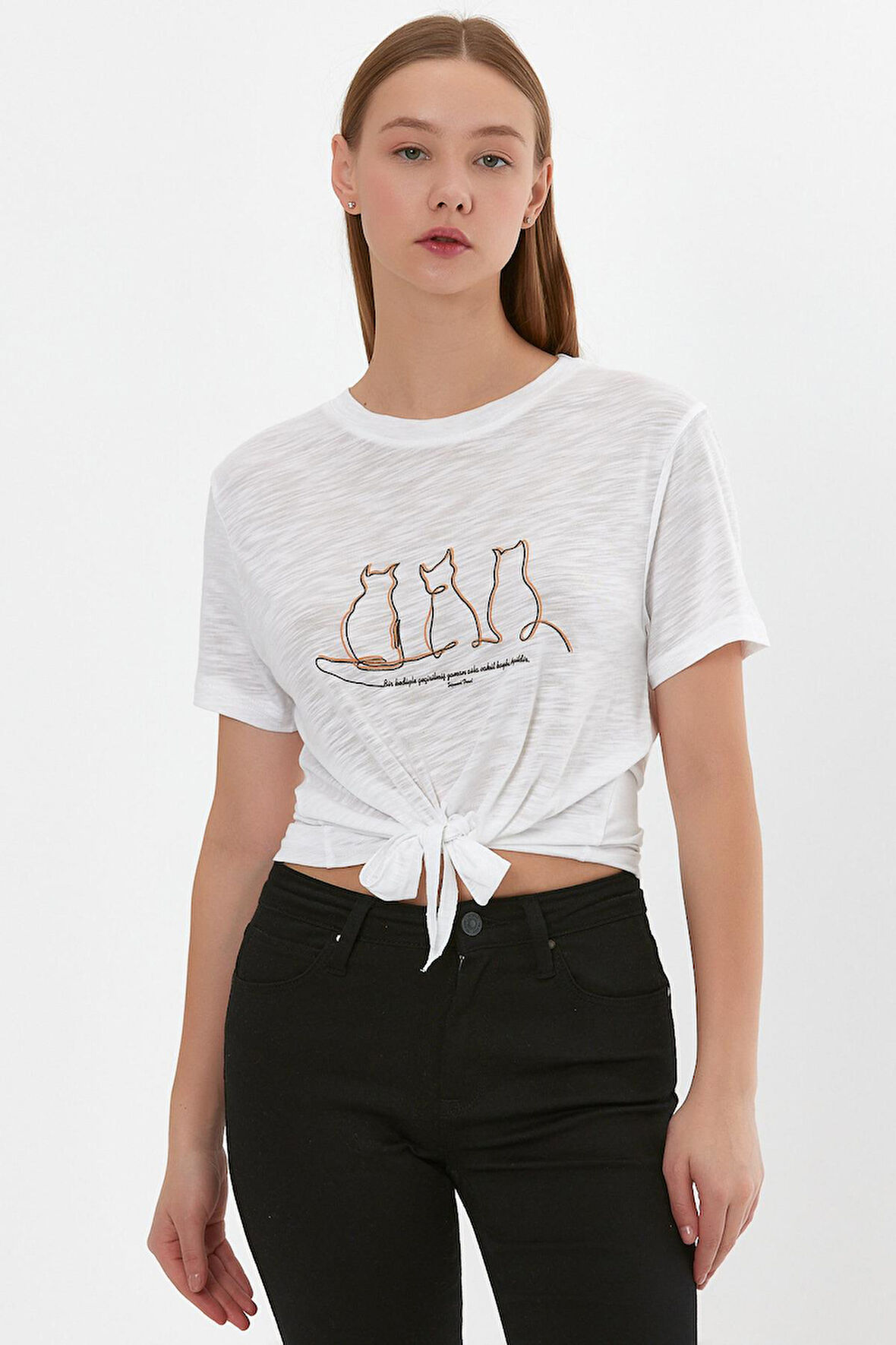 ALEXANDERGARDI BASKILI BAĞCIKLI T-SHİRT (B22-24300)