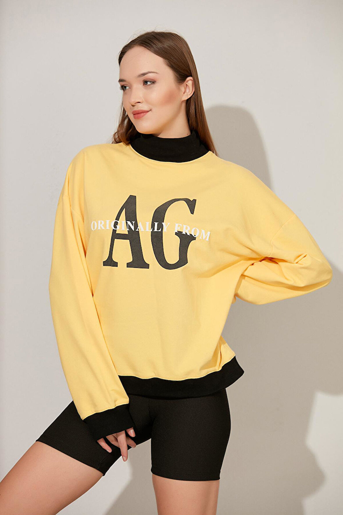 ALEXANDERGARDI YARIM BOĞAZLI BASKILI SWEATSHİRT (B22-36201)