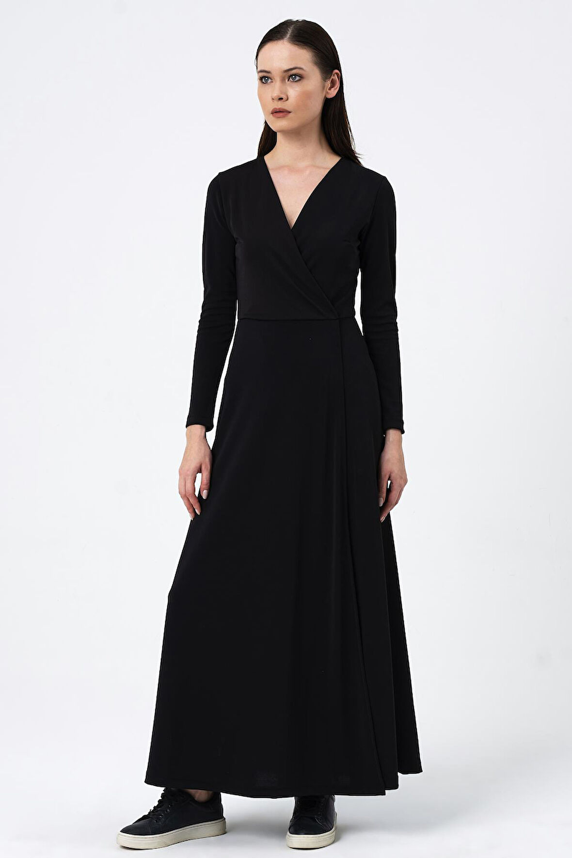 ALEXANDERGARDI KRUVAZE YAKA UZUN ELBİSE (B22-403E)