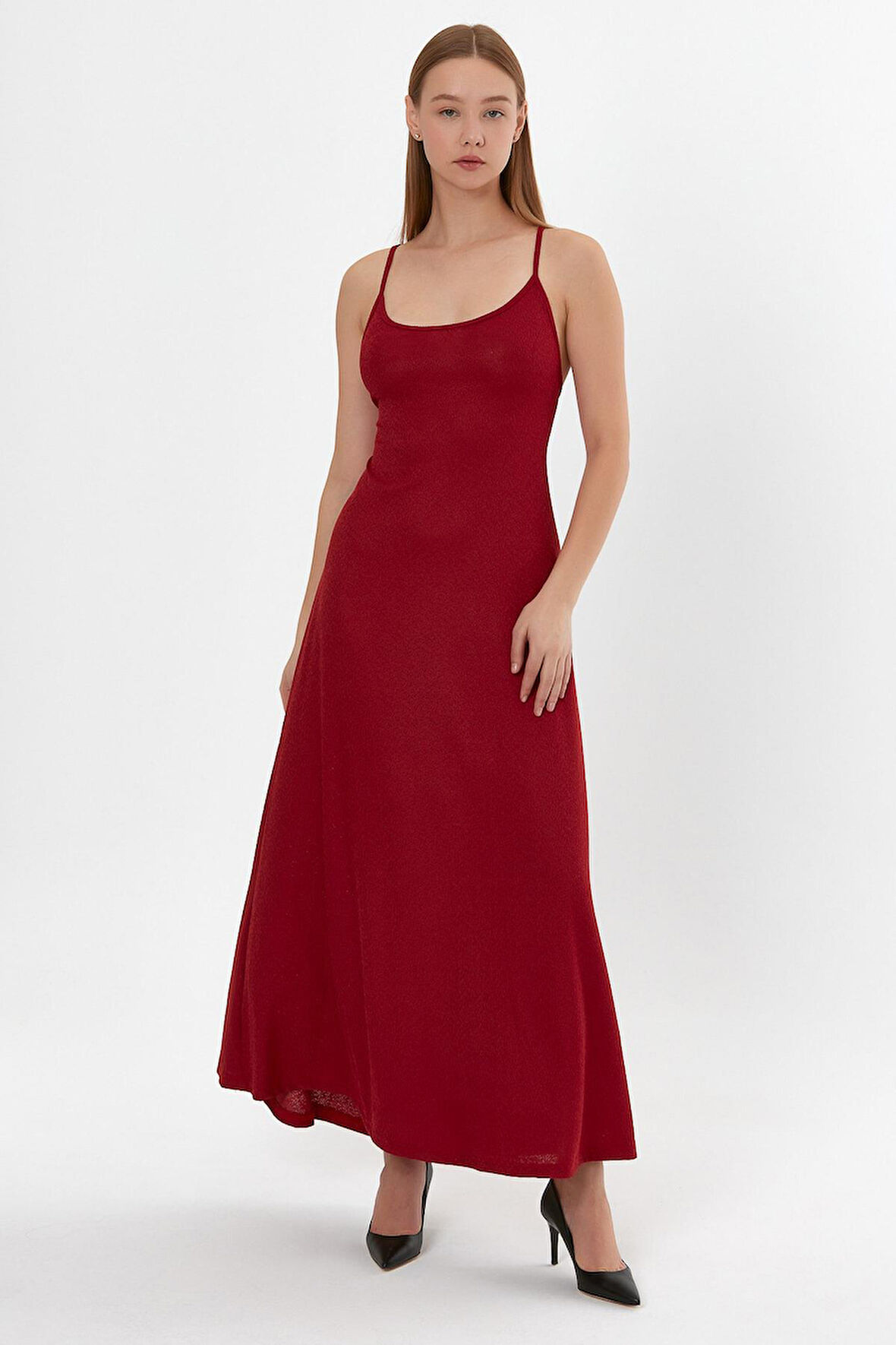 ALEXANDERGARDI İNCE ASKILI UZUN ELBİSE (B21-421)