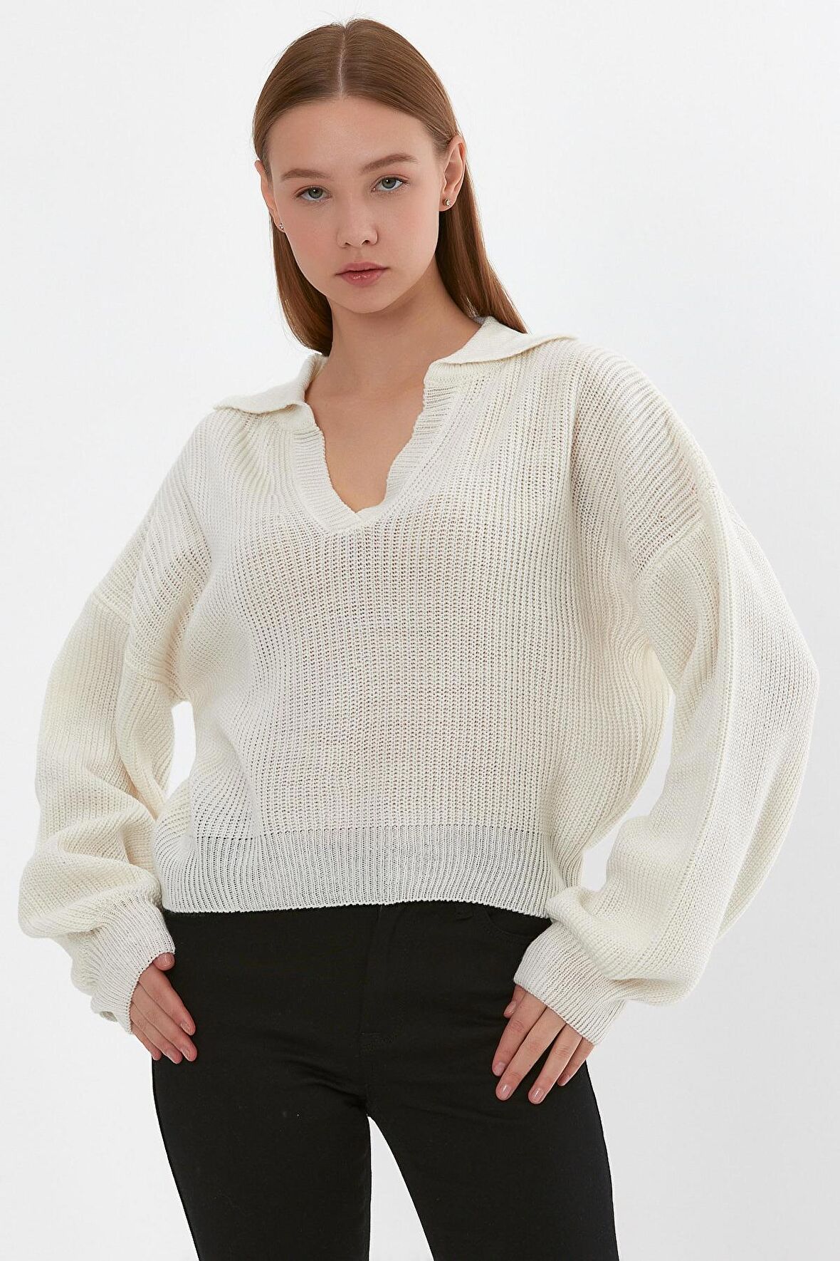 ALEXANDERGARDI BALON KOLLU POLO YAKA KAZAK (B22-5756)