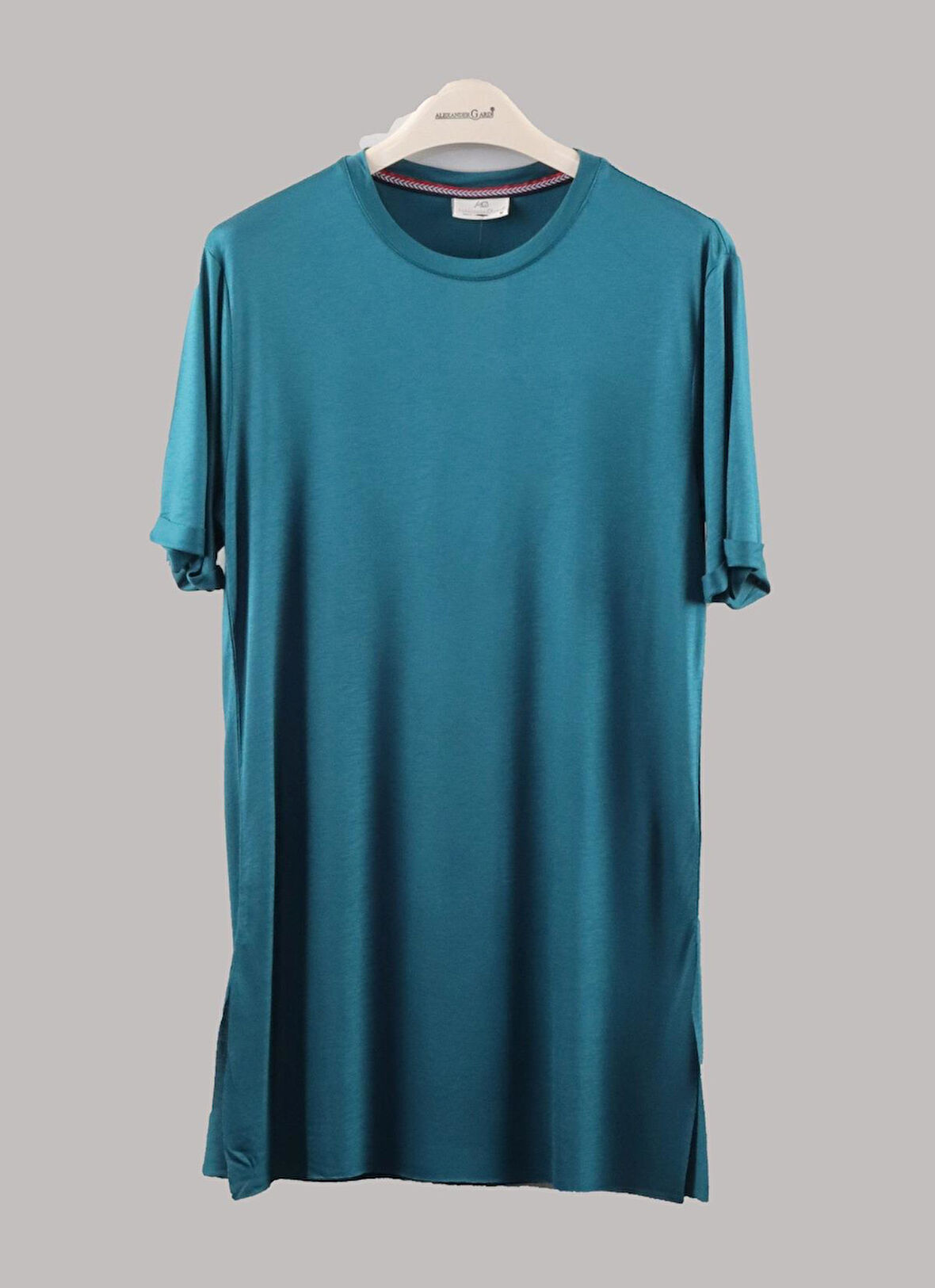 ALEXANDERGARDI BİSİKLET YAKA YANI YIRTMAÇLI T-SHİRT (B23-00113)