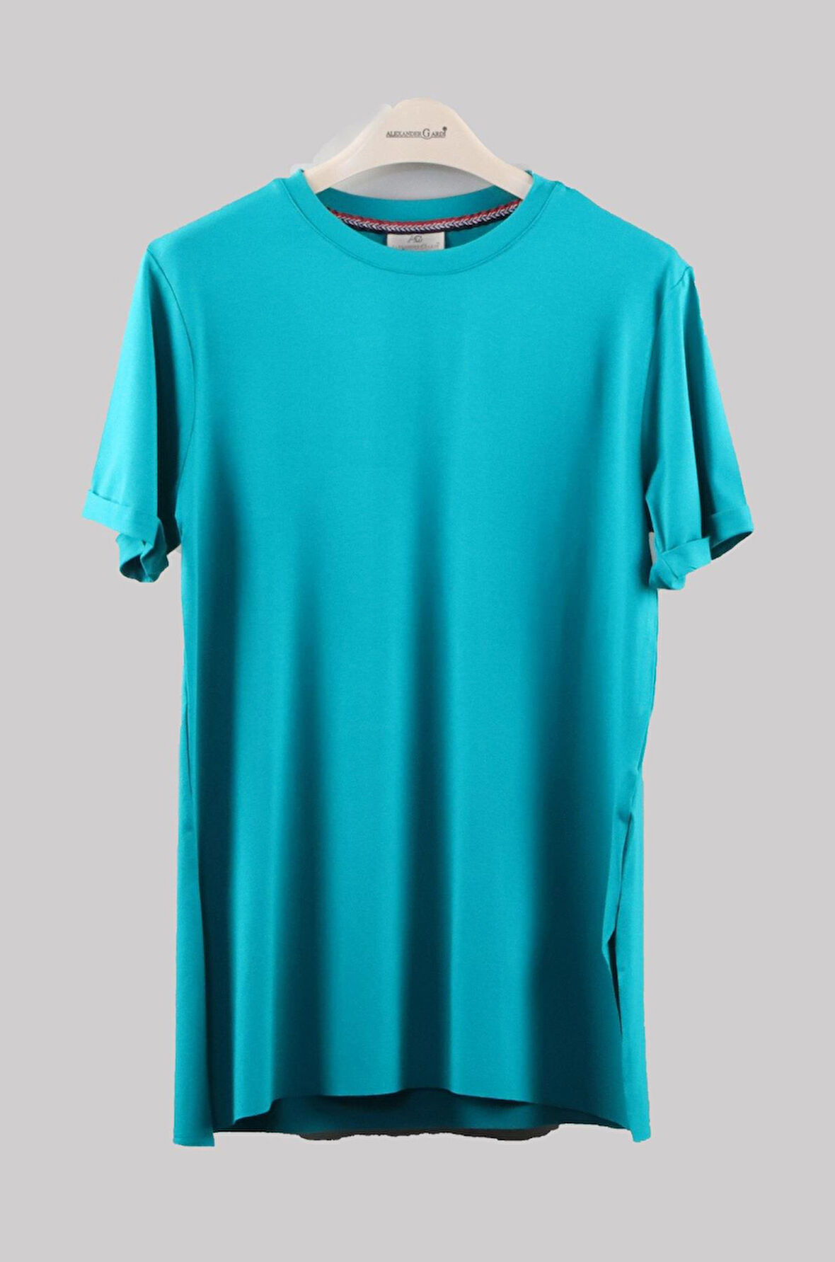 ALEXANDERGARDI BİSİKLET YAKA YANI YIRTMAÇLI T-SHİRT (B23-00113)