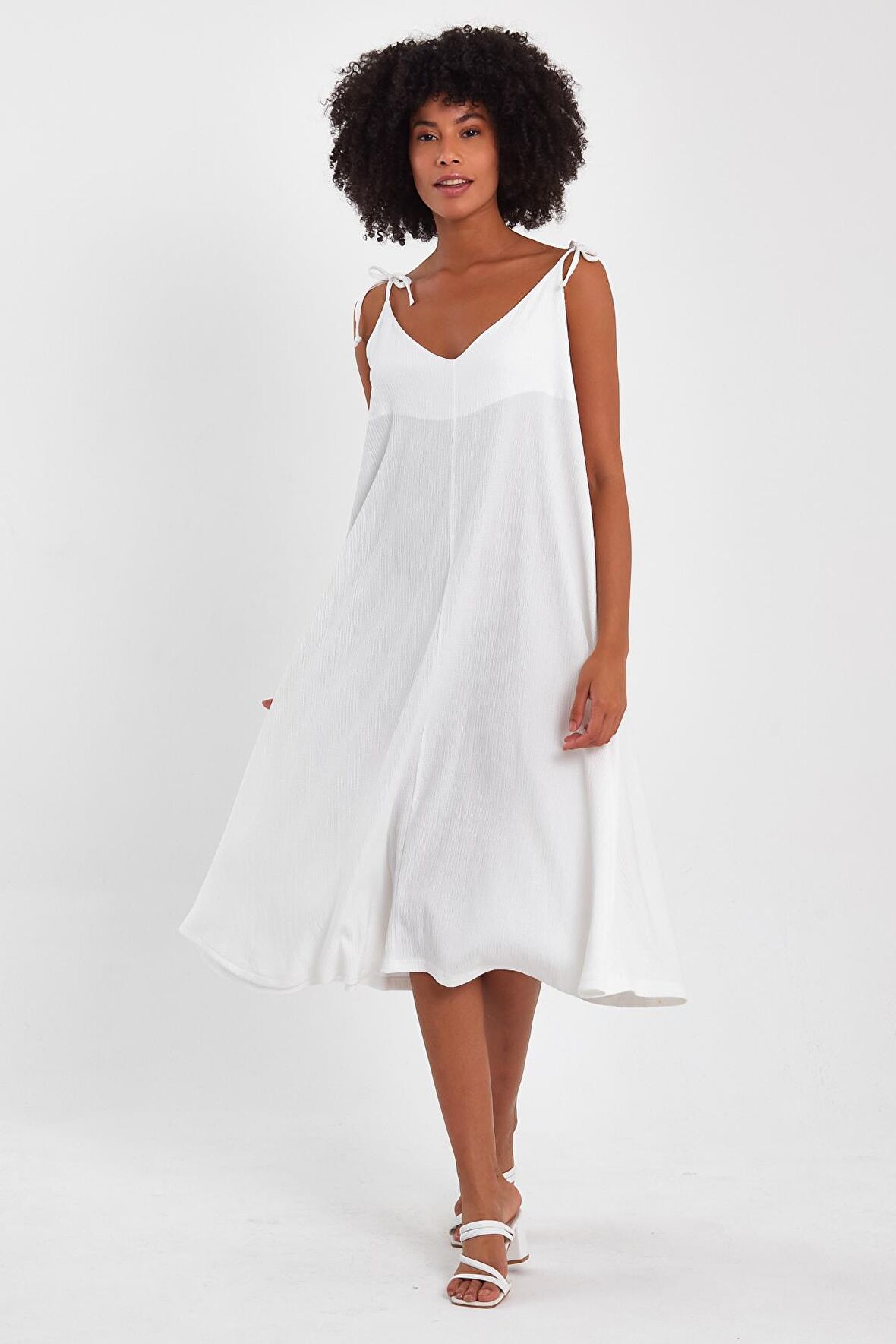 ALEXANDERGARDI BAĞLAMA DETAYLI ASKILI MIDI ELBİSE (B23-00133)