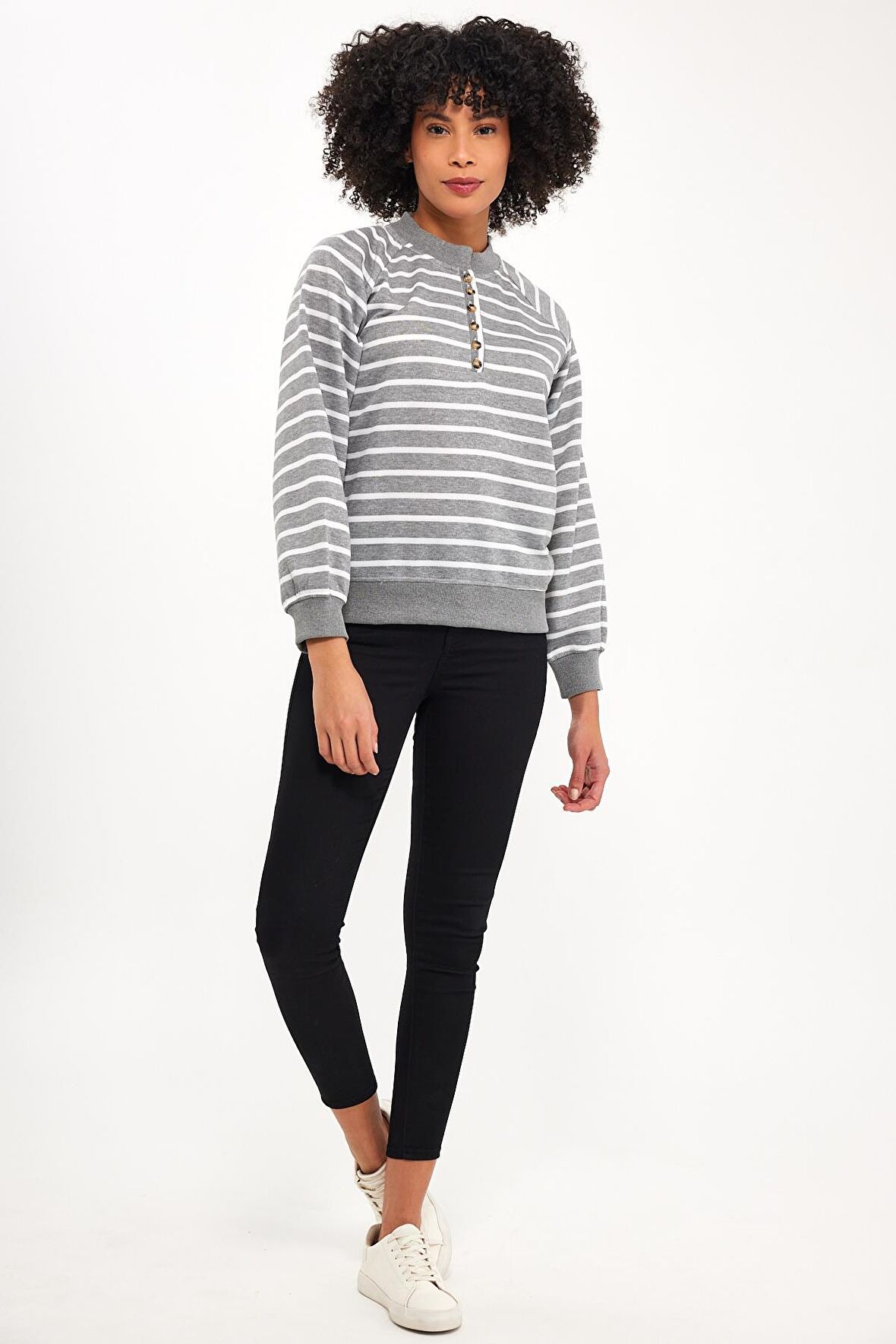 ALEXANDERGARDI DÜĞMELİ REGLAN KOL SWEATSHİRT (B23-00164)