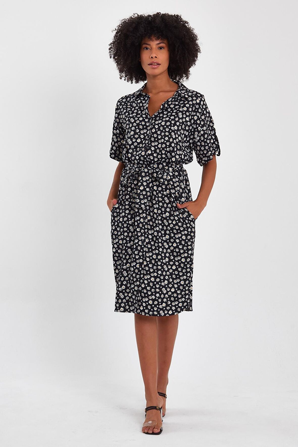 ALEXANDERGARDI KUŞAKLI GÖMLEK ELBİSE (B23-009)