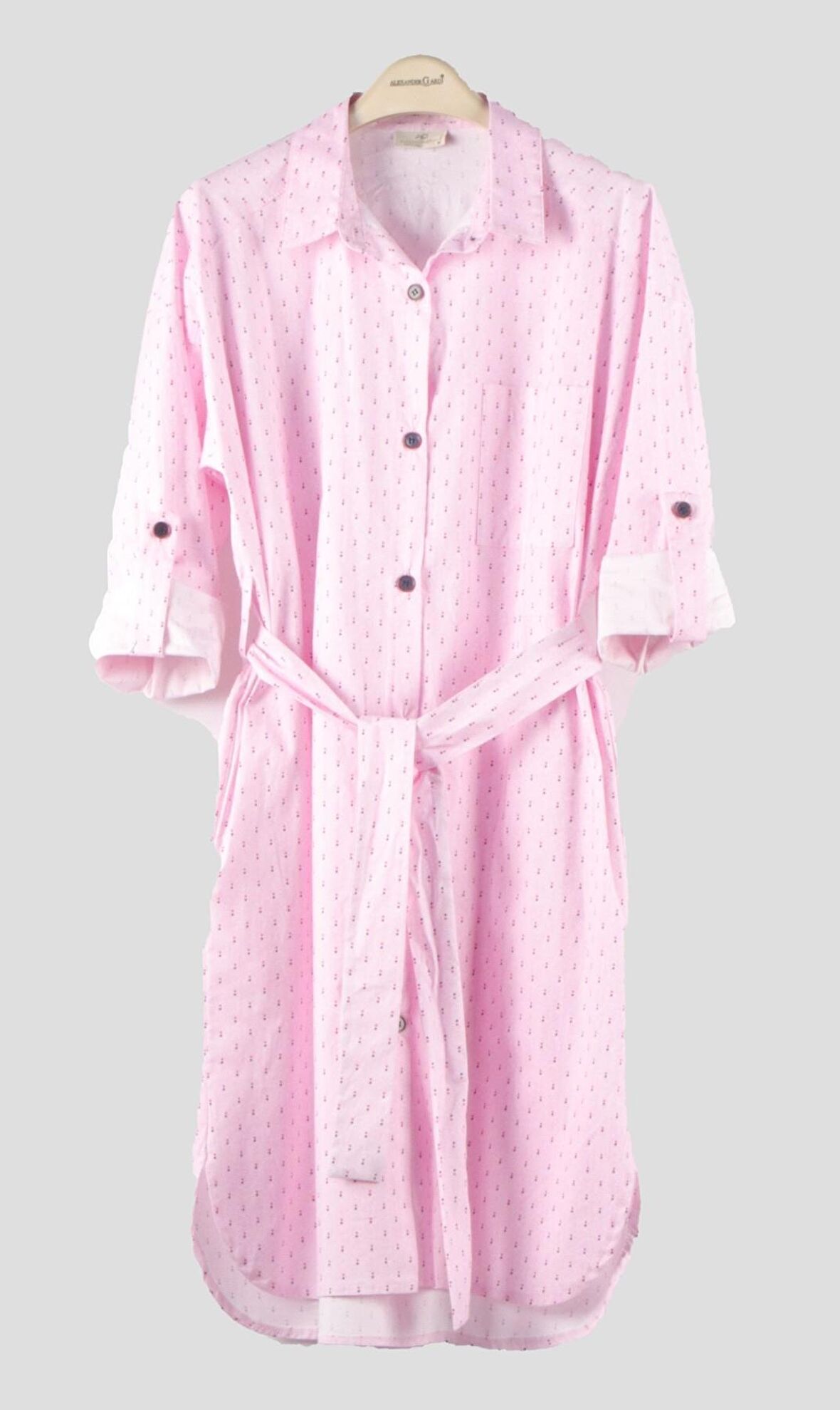 ALEXANDERGARDİ AYARLANABİLİR KOLLU KUŞAKLI GÖMLEK ELBİSE (B23-1403 00)