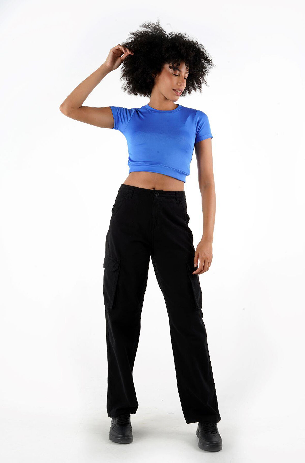 ALEXANDERGARDI BİSİKLET YAKA CROP T-SHİRT (B24-326A)