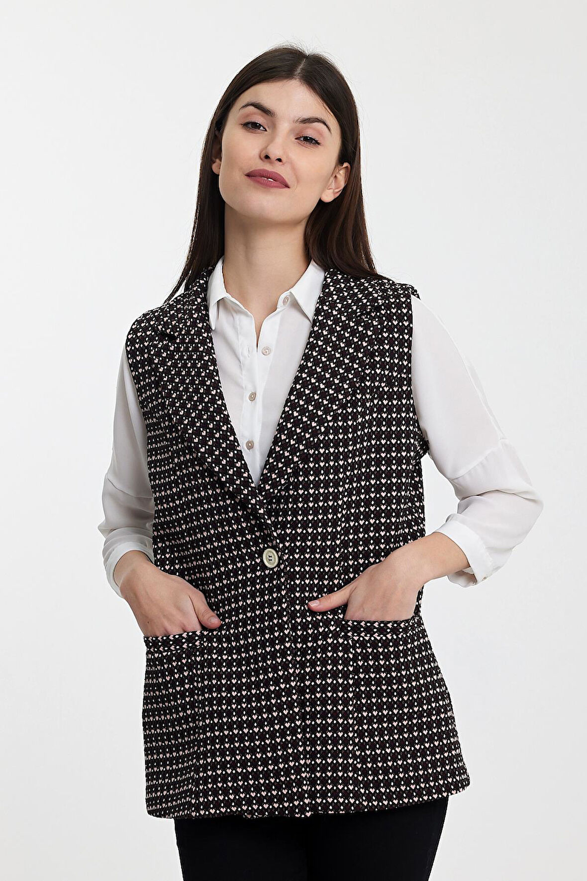 ALEXANDERGARDI CEPLİ KOLSUZ BLAZER CEKET (B24-36204)