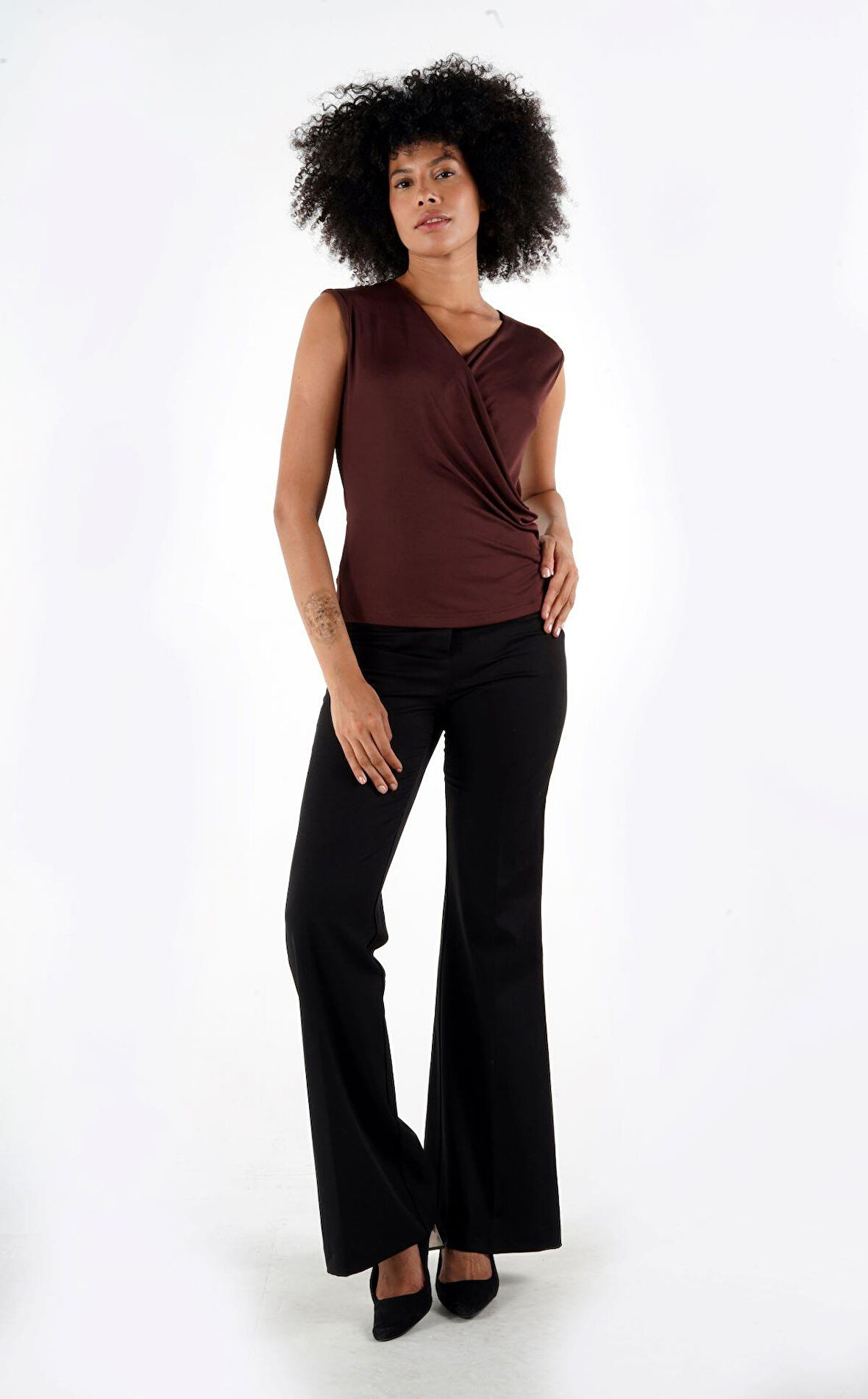 ALEXANDERGARDI KRUVAZE YAKA KOLSUZ BLUZ (B24-38001)