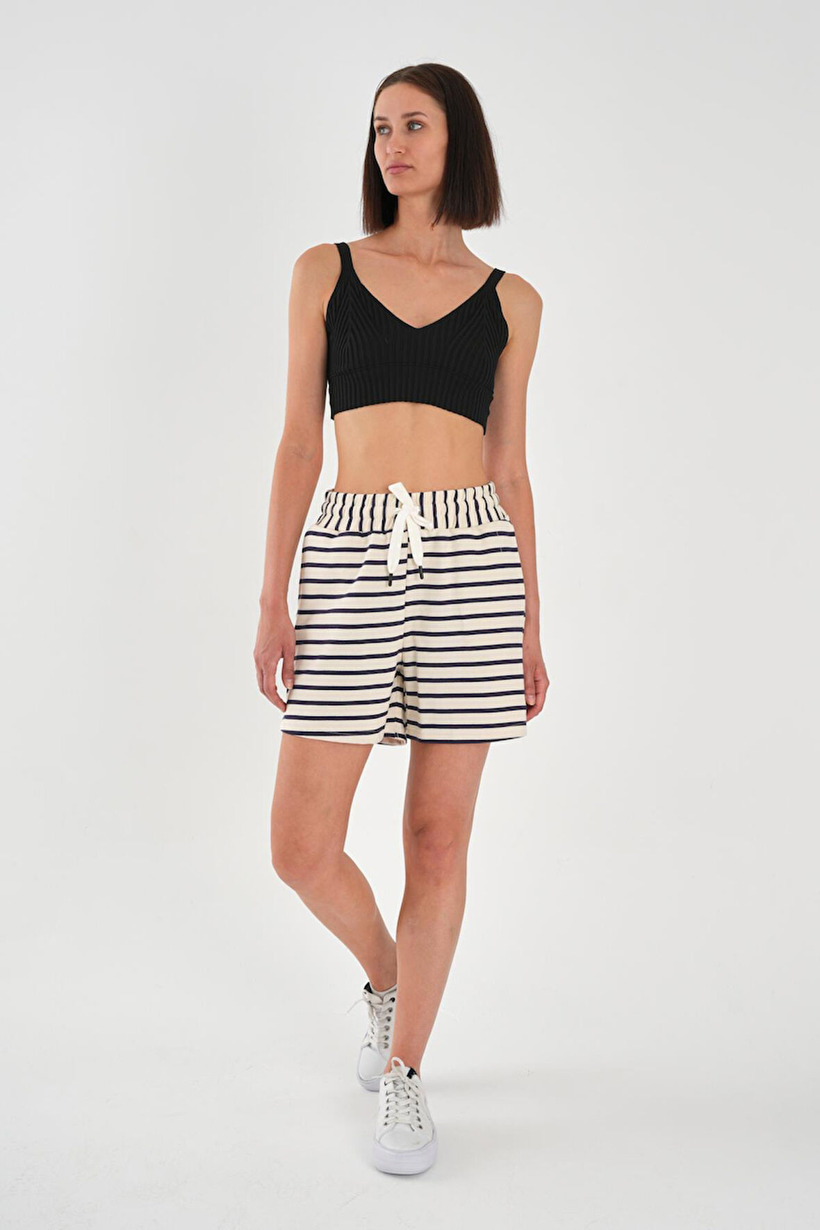 ALEXANDERGARDI Büyük Beden Çizgili Şort