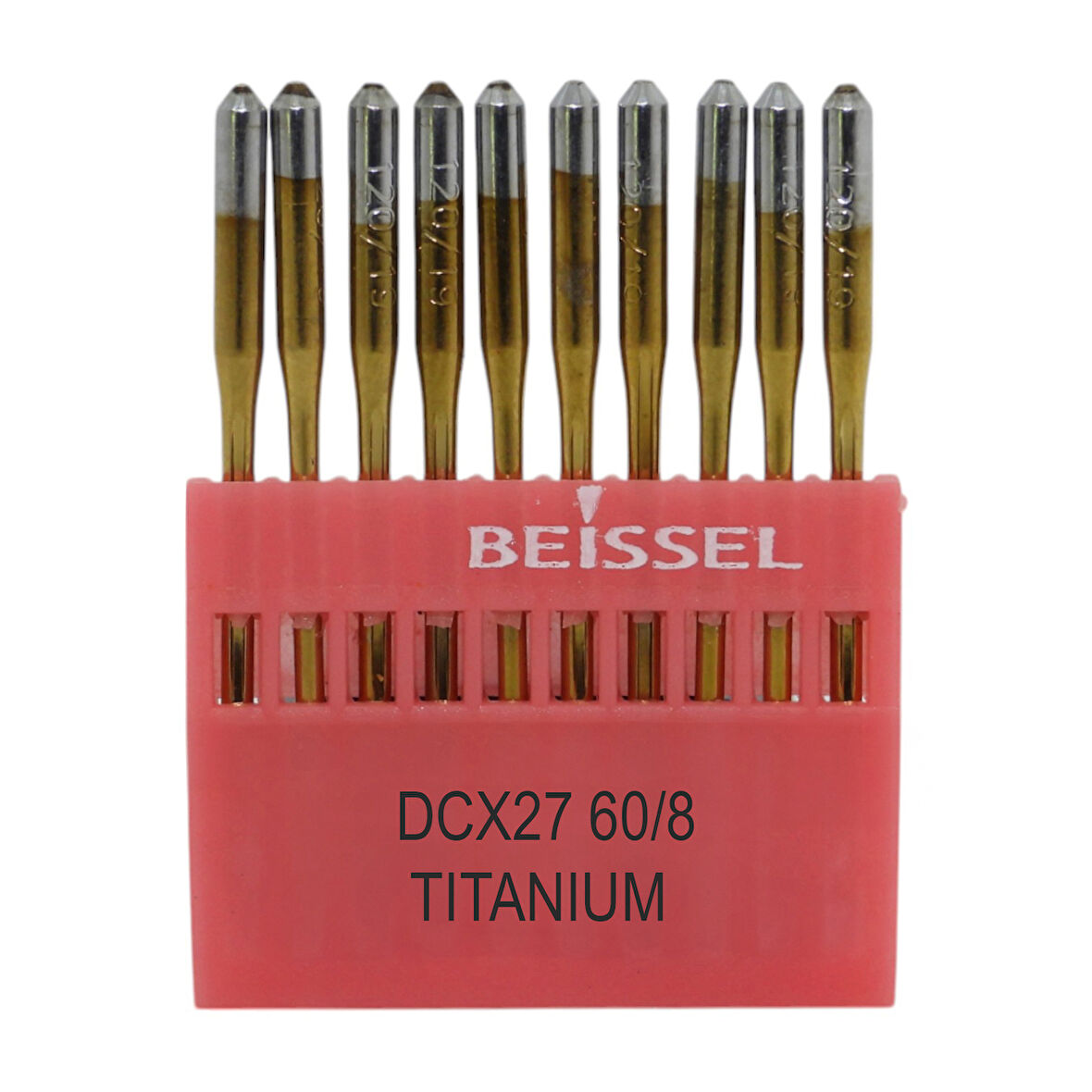 Beissel B27 Sanayi Tipi Overlok Makinesi İğnesi 8/60 Numara Altın  SES uçlu 10 Adet (1 Paket)