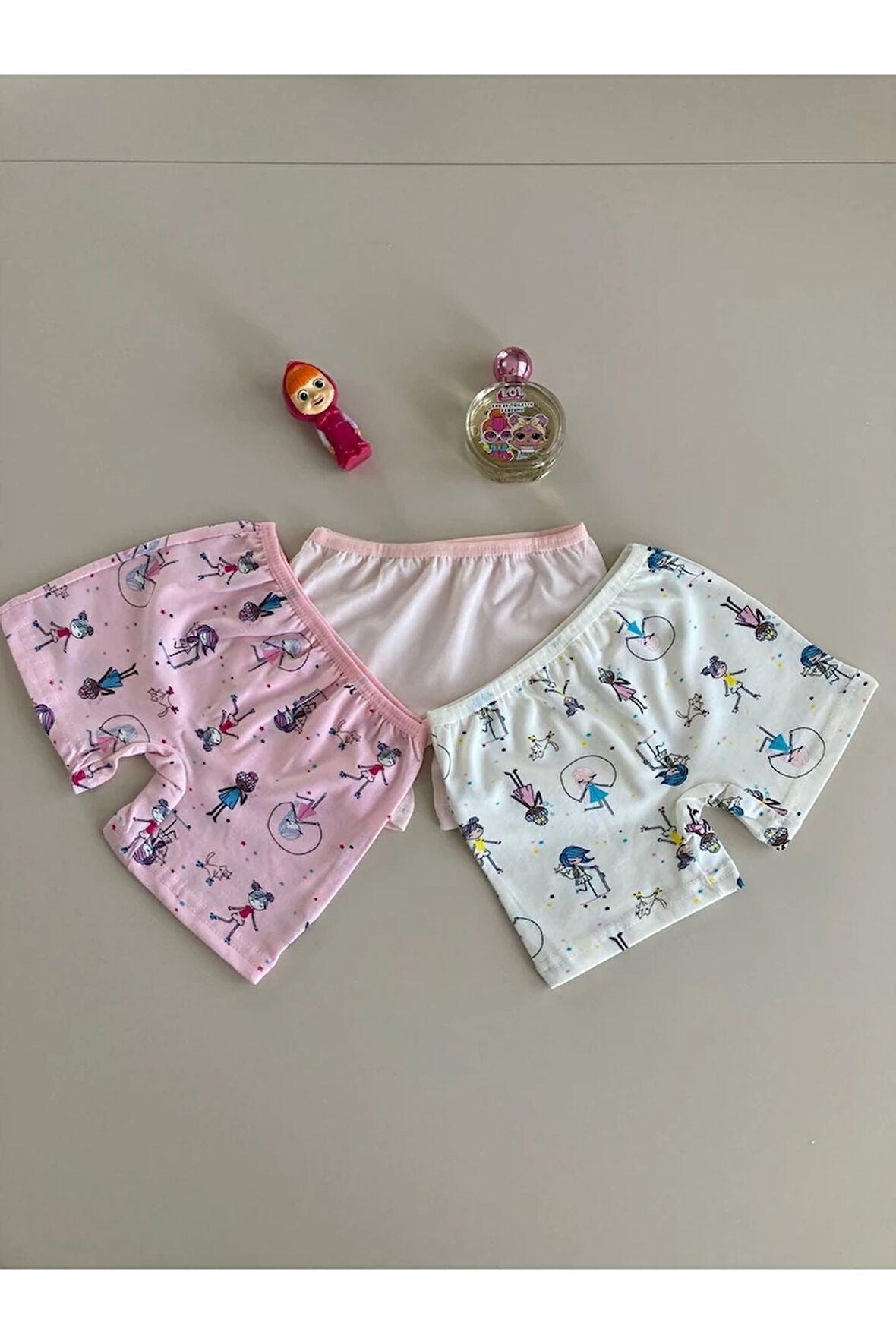 ELMAS Karışık Desen 3lü Kız Çocuk Boxer Set B-45