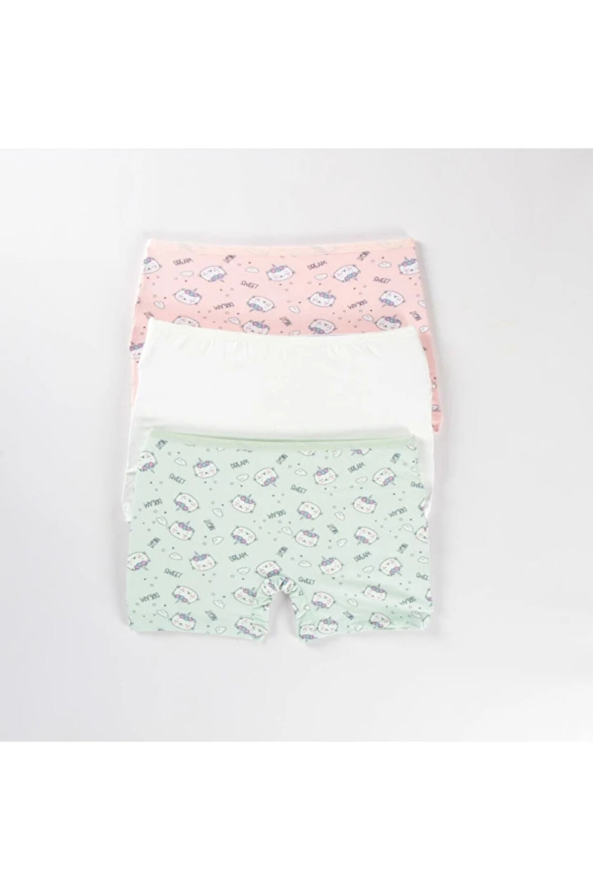 ELMAS Karışık Desen 3lü Kız Çocuk Boxer Set B-70