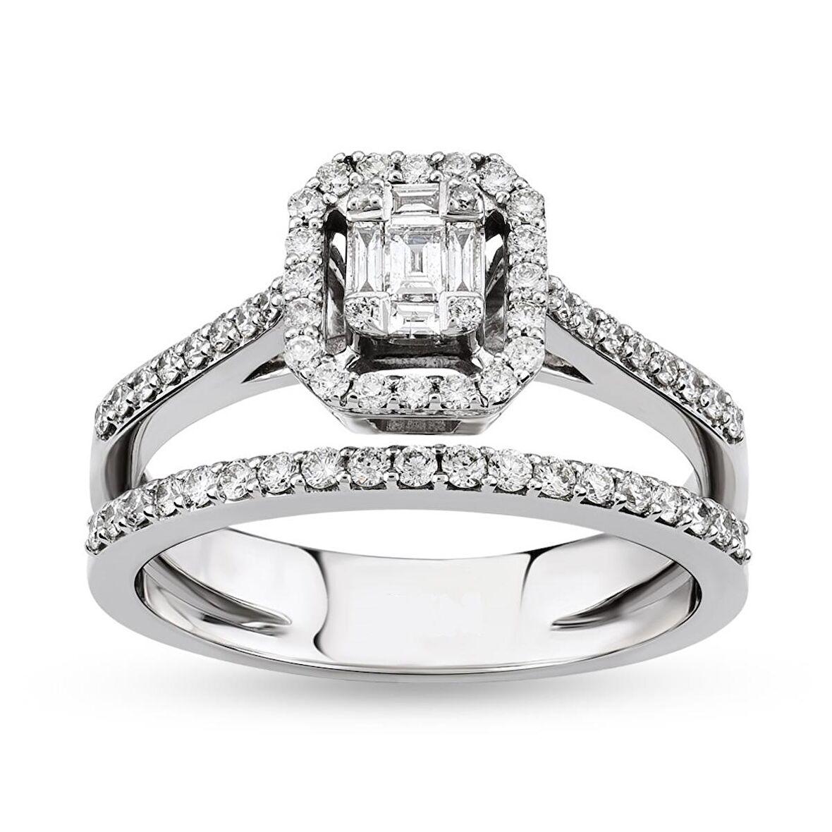 0.50 Ct Baget Pırlanta Yüzük B6