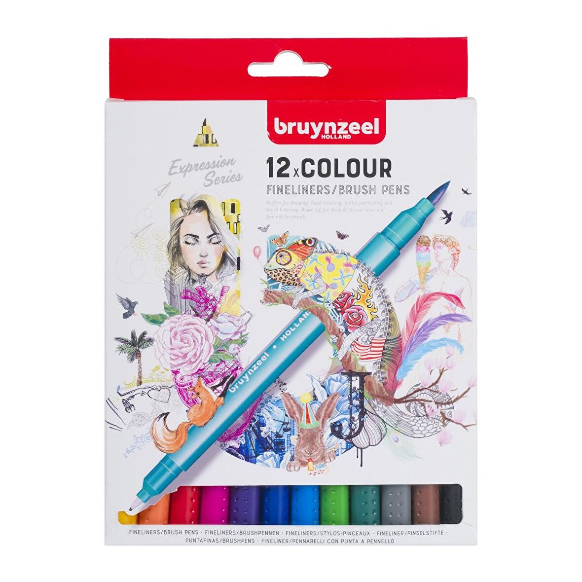Bruynzeel FİNELINER ÇİFT TARAFLI KALEM SETİ  12 RENK