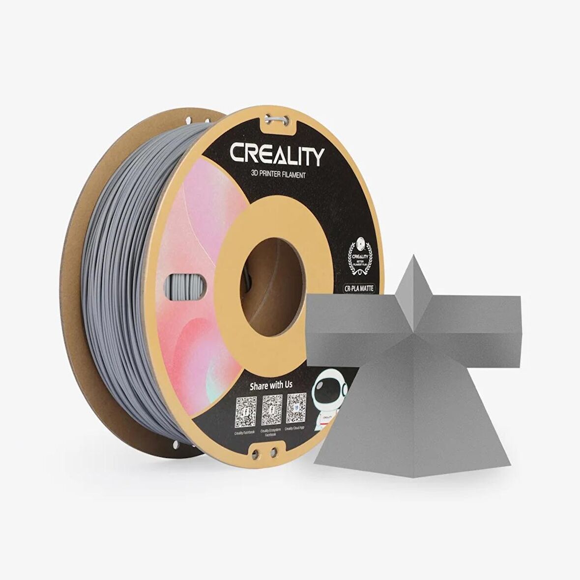 Creality CR-PLA Matte Filament Mat Gri 1.75mm 1kg Standart