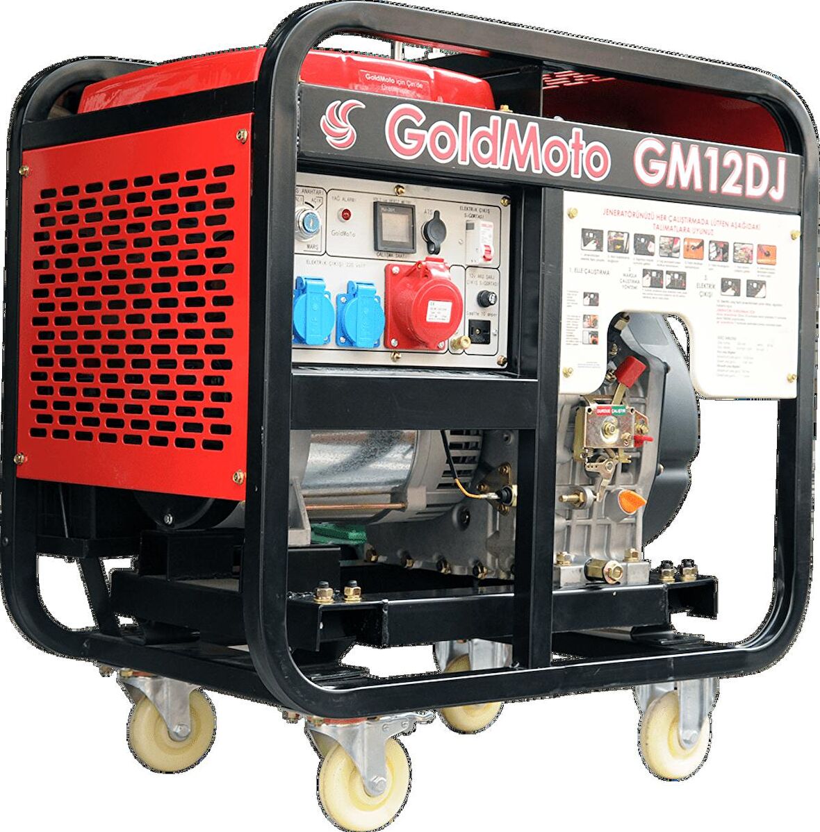 GoldMoto GM12DJ 10kVA Monofaze Marşlı Dizel Jeneratör 