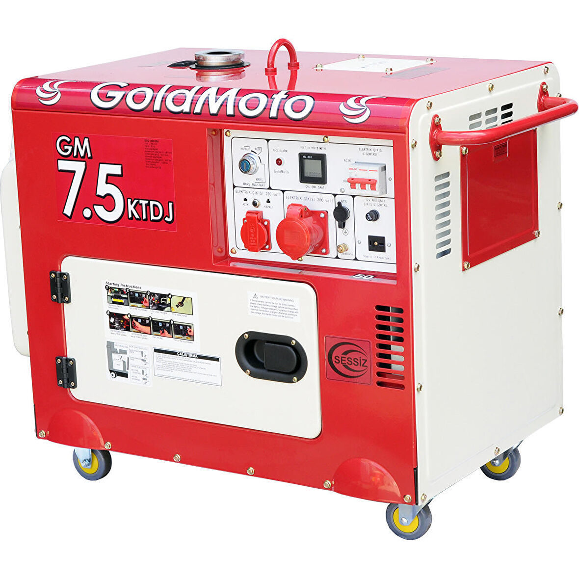 GoldMoto GM7.5KTDJ 6.9Kva Trifaze Marşlı Kabinli Dizel Jeneratör