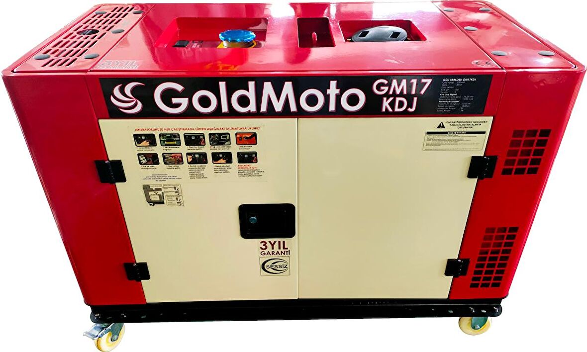 GoldMoto GM17KDJ 17Kva Monofaze Marşlı Kabinli Dizel Jeneratör