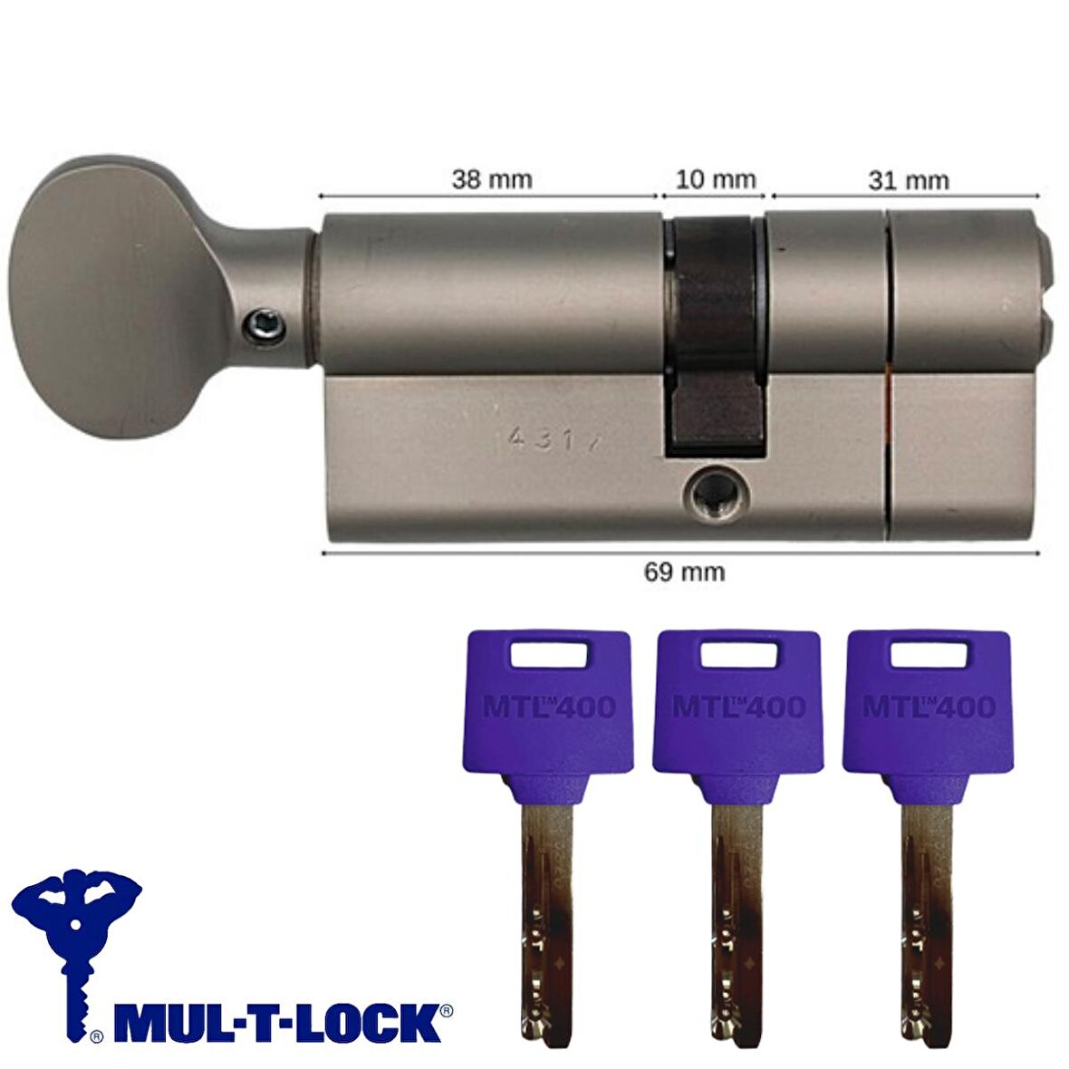 Mul-T-Lock Mtl 400 Tokmaklı Tuzaklı Bilyalı Kapı Kilidi 69 Mm