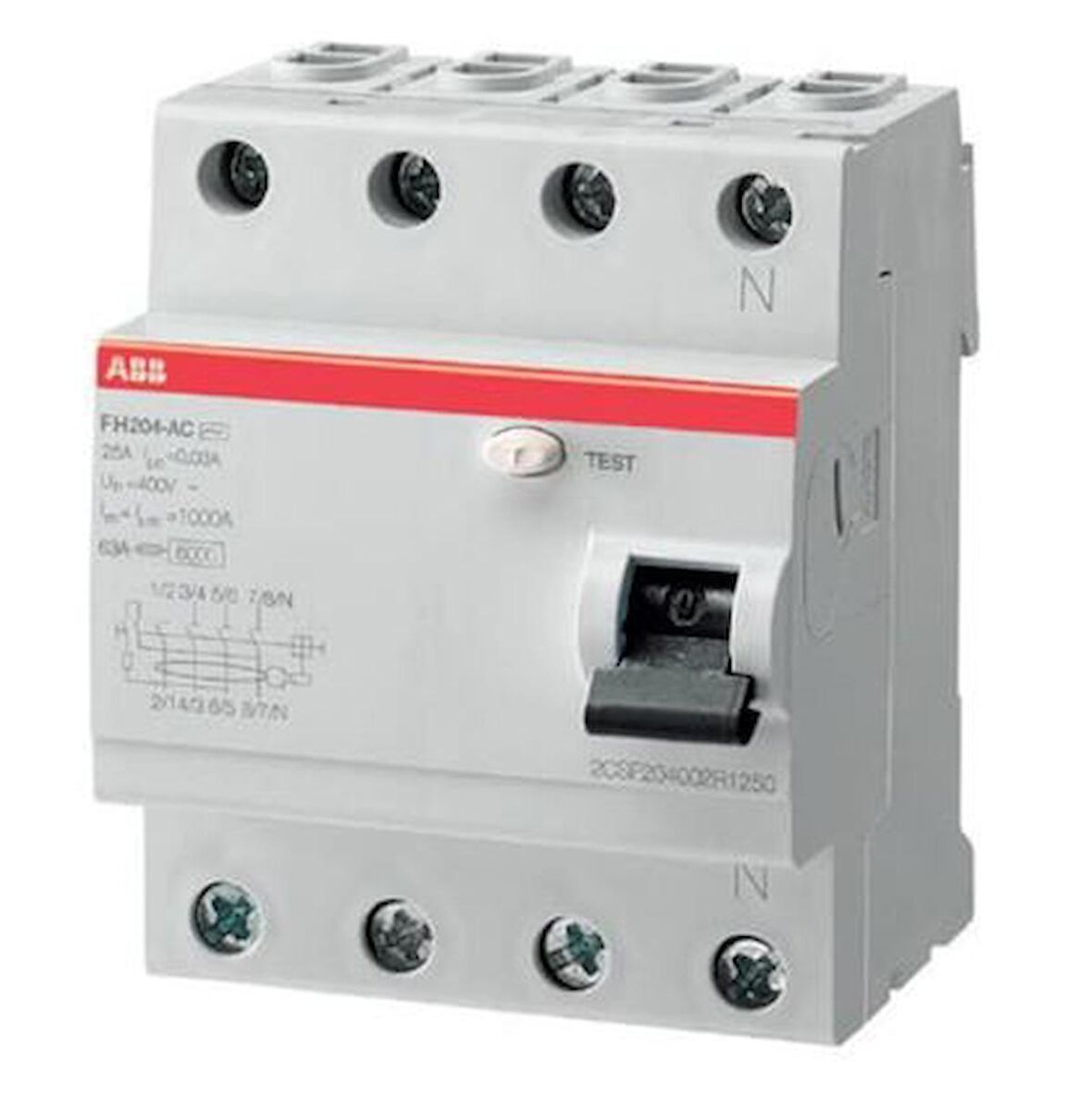 ABB - 2CSF204004R1250 Kaçak Akım Koruma Rölesi AC 3x25A