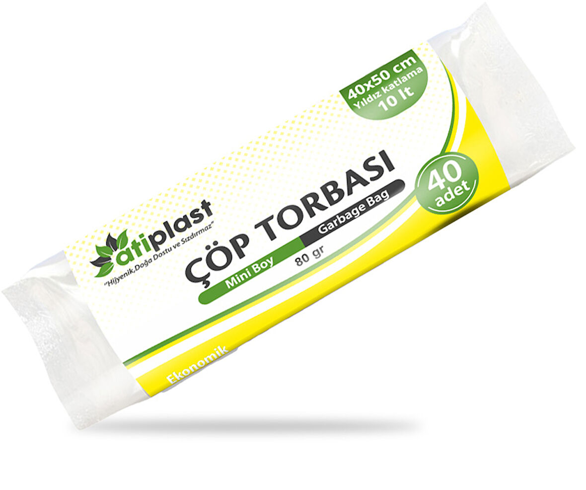 Atiplast Çöp Torbası Standart Mini Boy 80 gr 40 x 50 cm Şeffaf