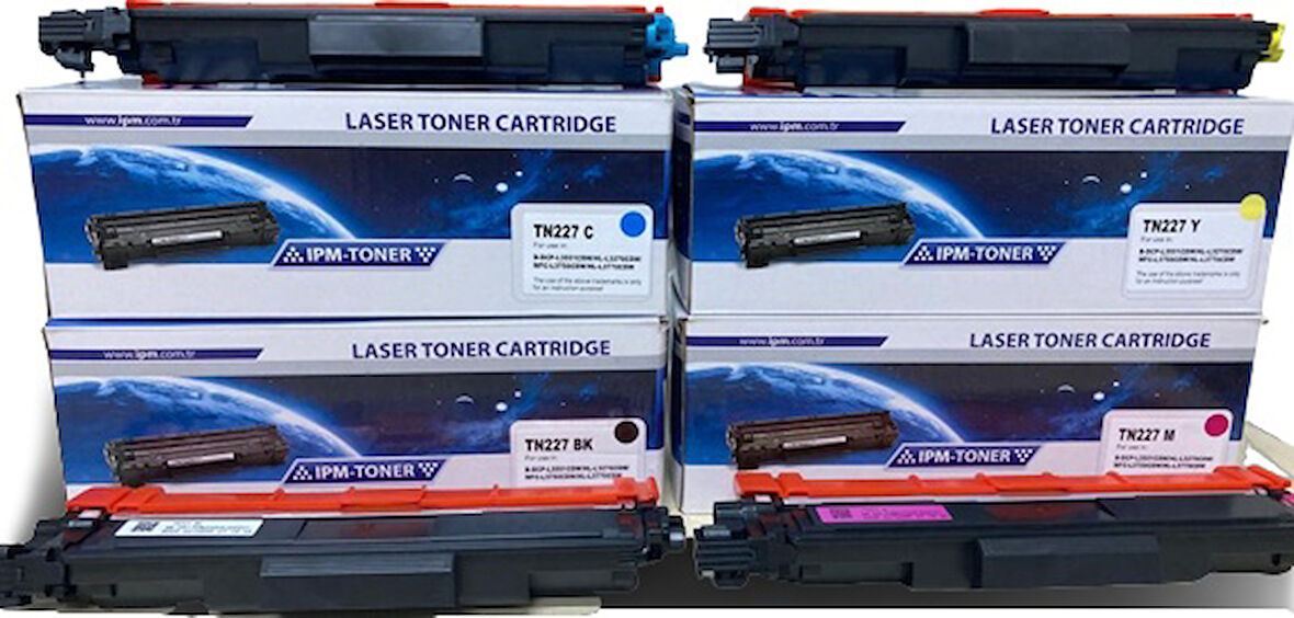 Brother TN-223 / TN-227 BK Renkli Uyumlu Chipli Toner Seti Brother TN-223 / TN-227 BK Renkli Uyumlu Chipli Toner Seti