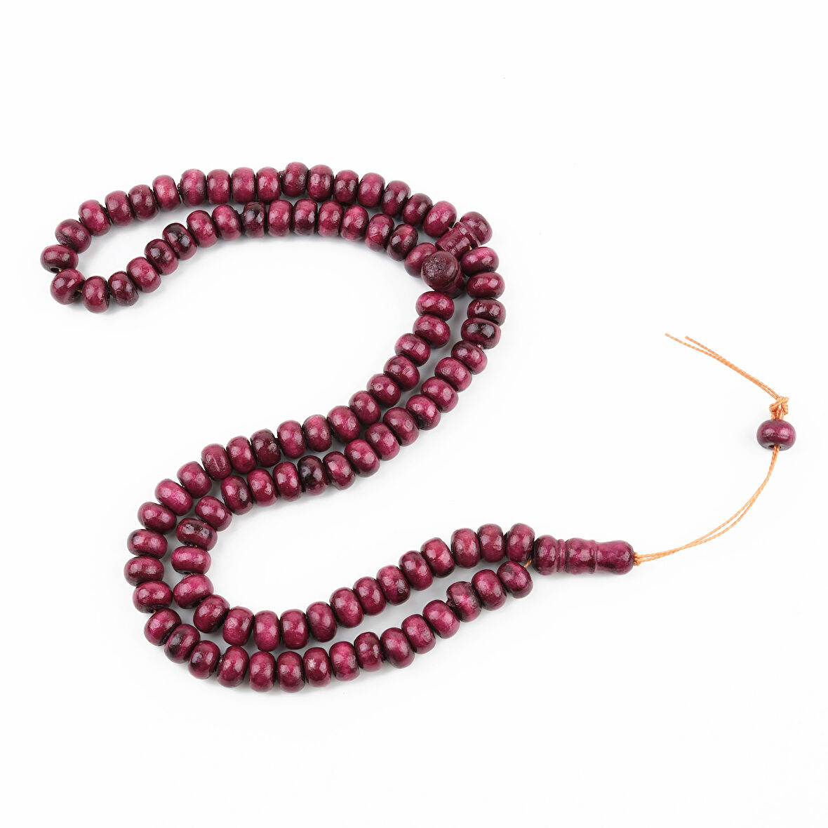 Şimşir Ağacı Boyalı  Vişne Çürüğü 99luk Tekerlek Kesim 10x6mm Namaz Tesbihi