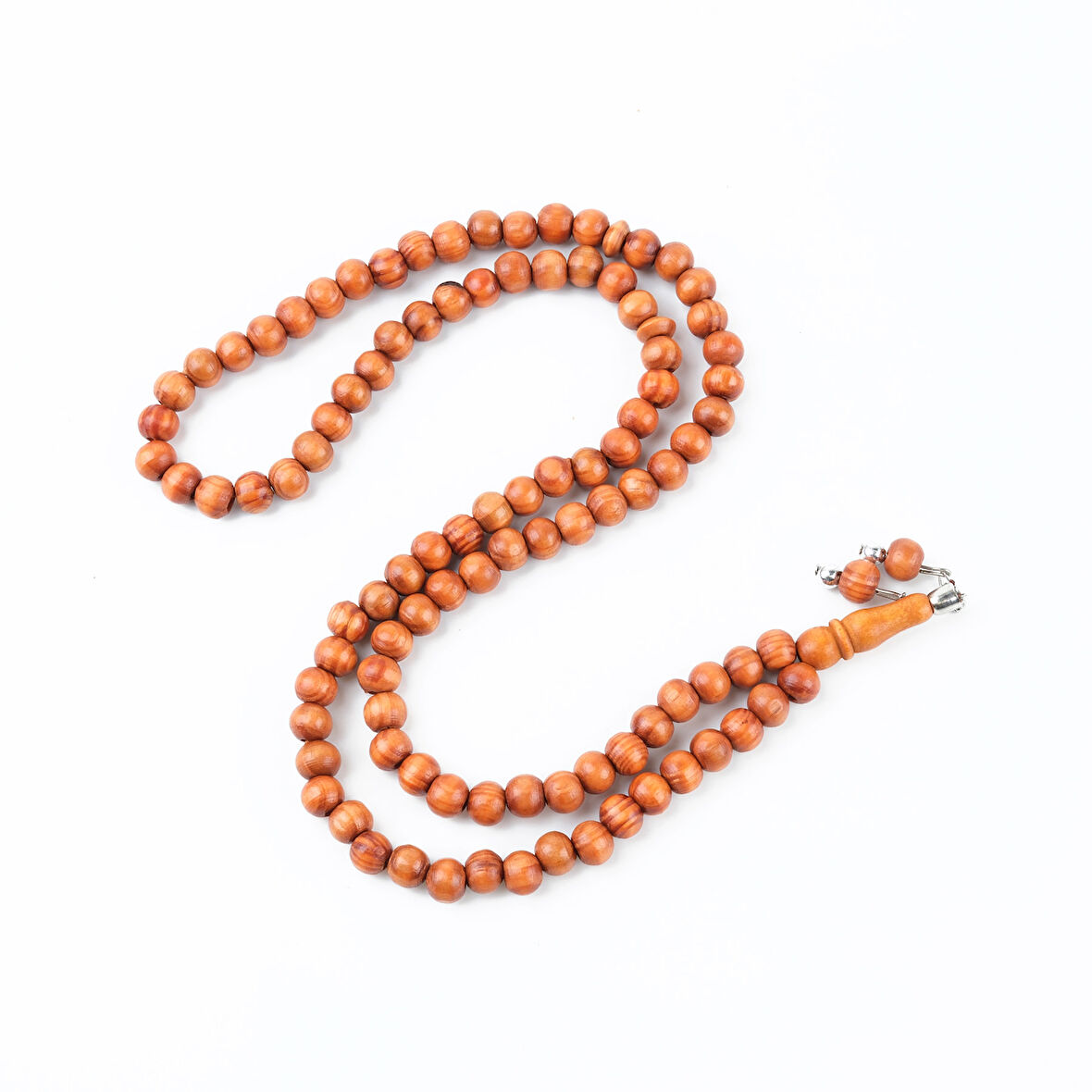 Meram Kavak 99luk Küre Kesim 7.5mm Namaz Tesbihi-Turuncu