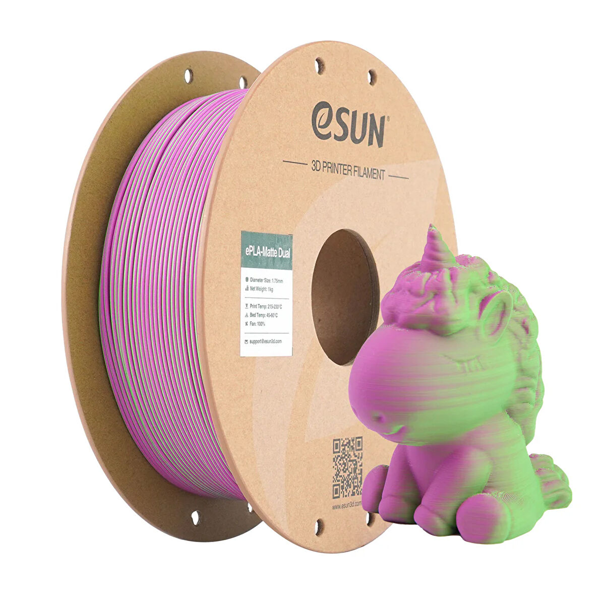 eSUN ePLA-Matte Dual Yeşil Pembe Filament 1.75 mm 1 Kg