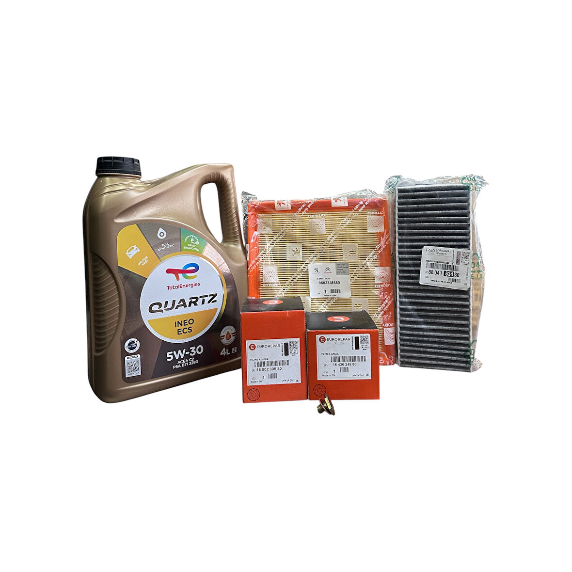 Peugeot 308 1.6 EURO 6 Bakım Seti 5li (Motor Yağlı)