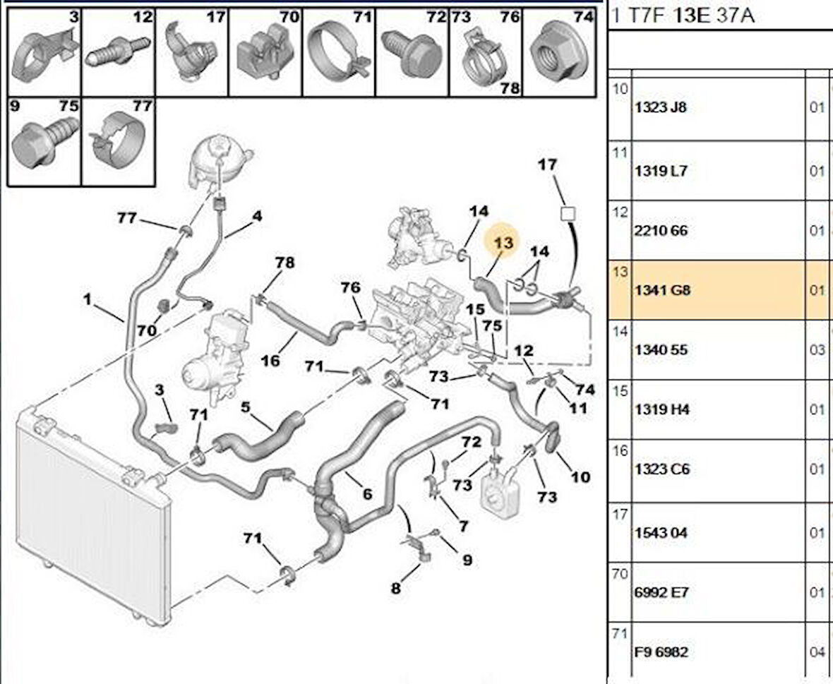 DEVIRDAIM HORTUMU PEUGEOT 307 308 407 EW10A  1341.G8