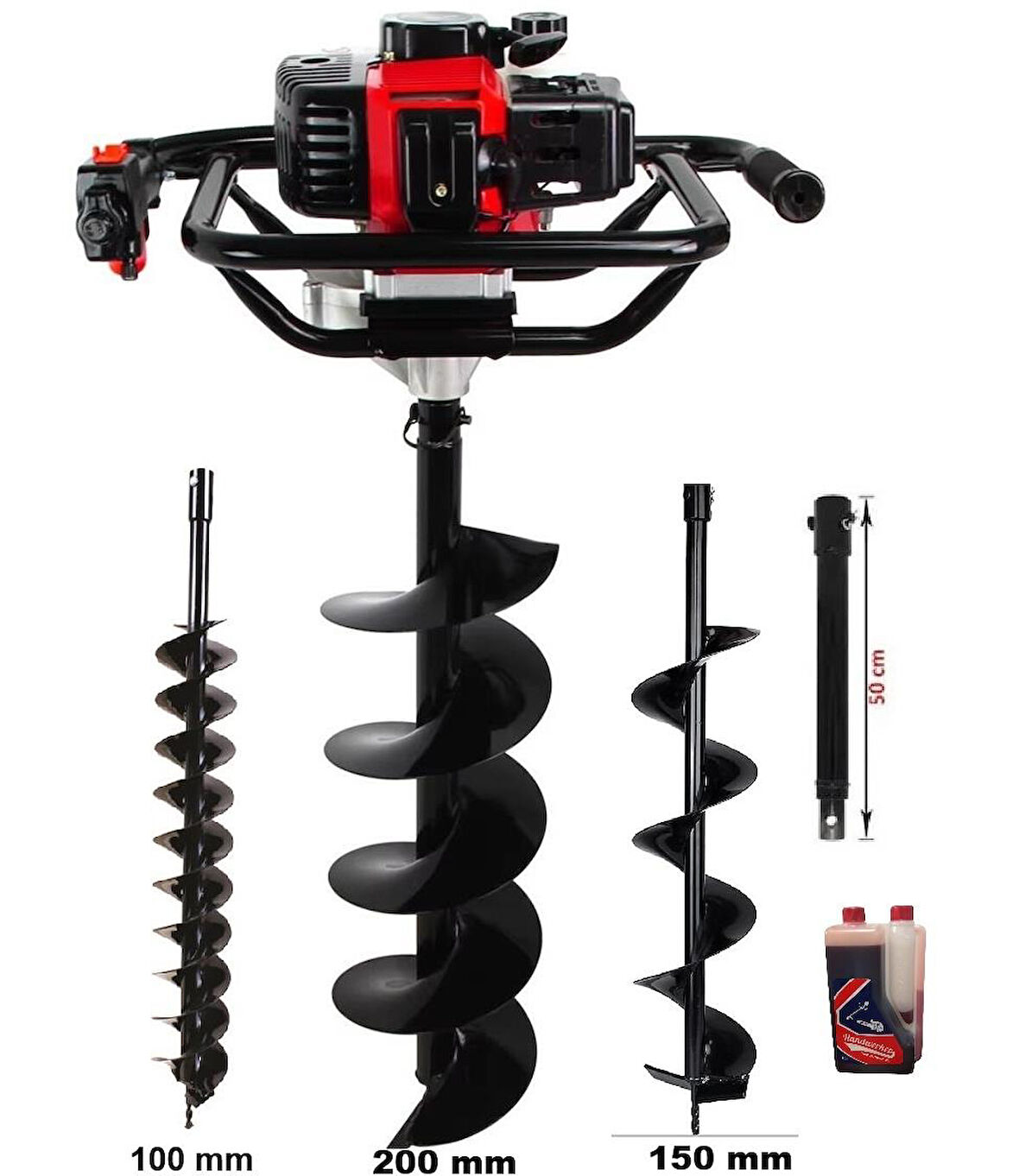 Gardenpro TKDZ-03/52 Toprak Burgu Makinası Set-1 Zentra