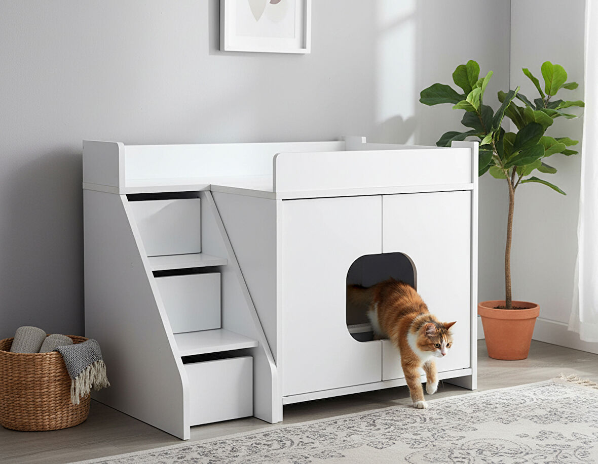 Trixie Cat Merdivenli Çok Amaçlı Kedi Tuvaleti Mobilyası