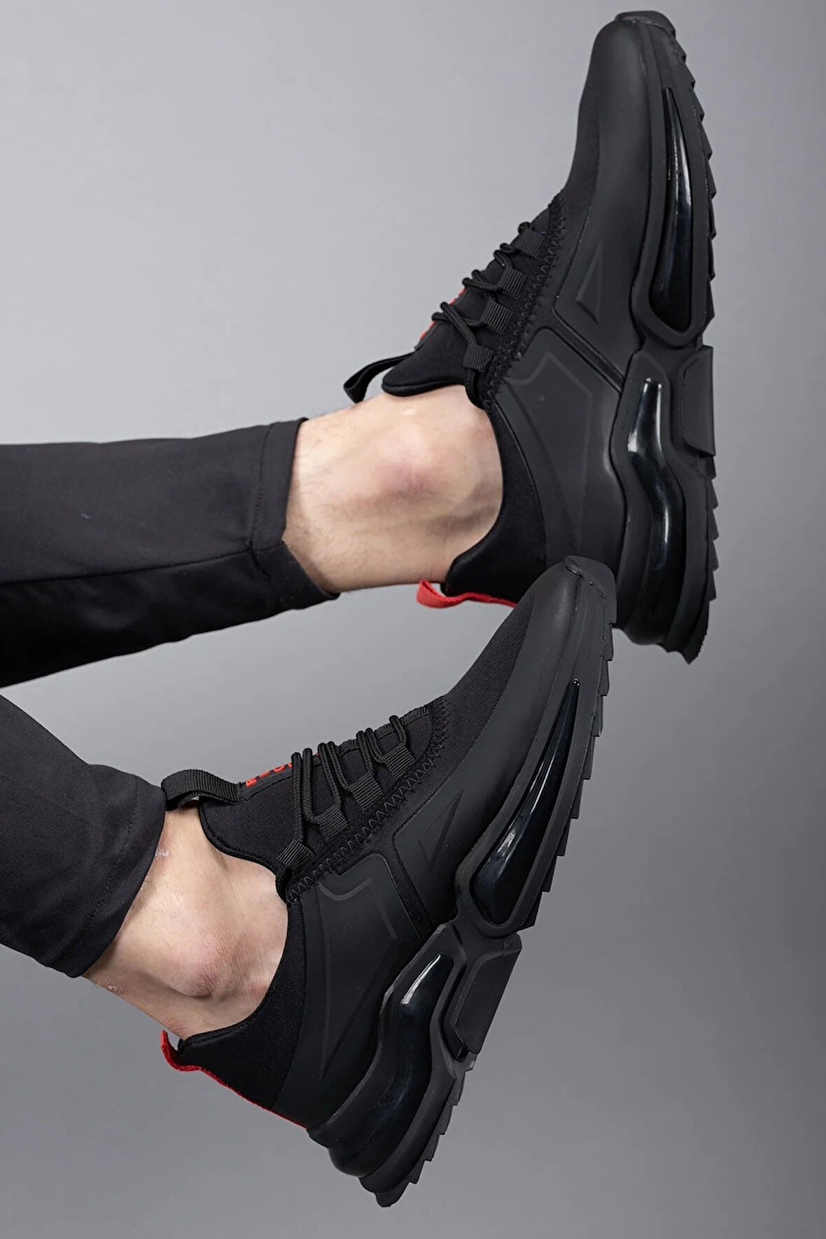 ROMEX Siyah, Spor Ayakkabı, - Koşu,ve Günlük, Kullanım,ortopedik tabanlı SİYAH KIRMIZI 42