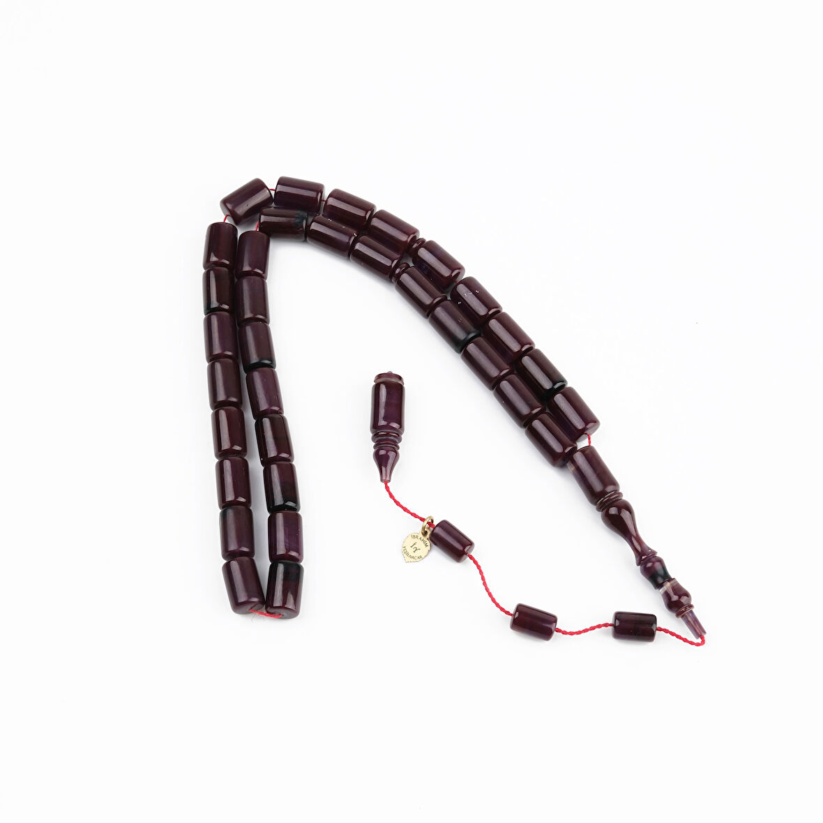 Kadim Katalin Eski Kalemlik Obje Usta İşi İmzalı Kesme Kesim 8x12mm Tesbih -Vişne Çürüğü