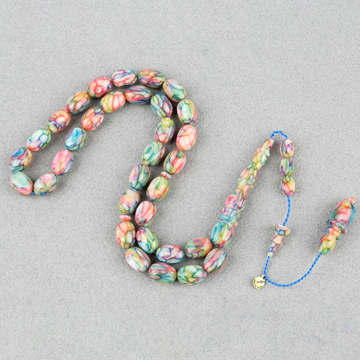 Galalit Yumurta Kesim 8.5x12mm Tesbih -Sedefli Pembe