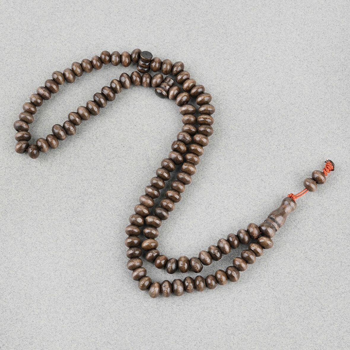 Şimşir Ağacı Renkli Vernikli 99luk Tekerlek Kesim 7x5mm Tesbih -  Koyu Kahverengi