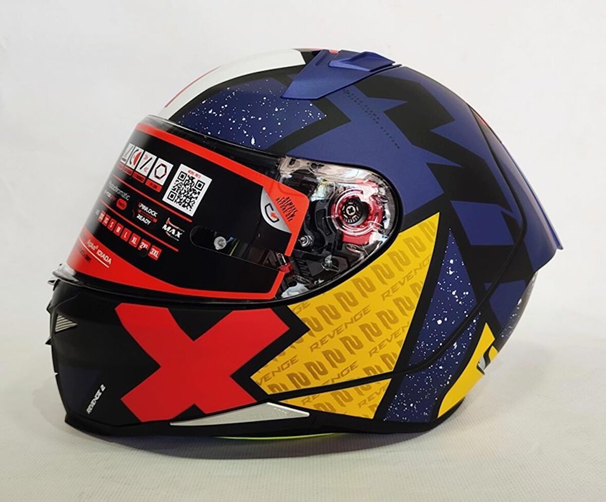 MT Kask Revenge 2 Lıght B7 Mat Mavi - Şeffaf Vizörlü XL