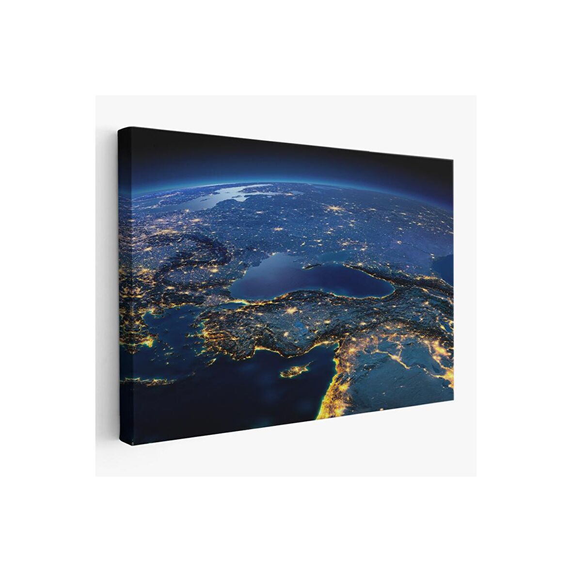 Dekoratif Uydu Görünümlü Kanvas Türkiye Haritası 1033