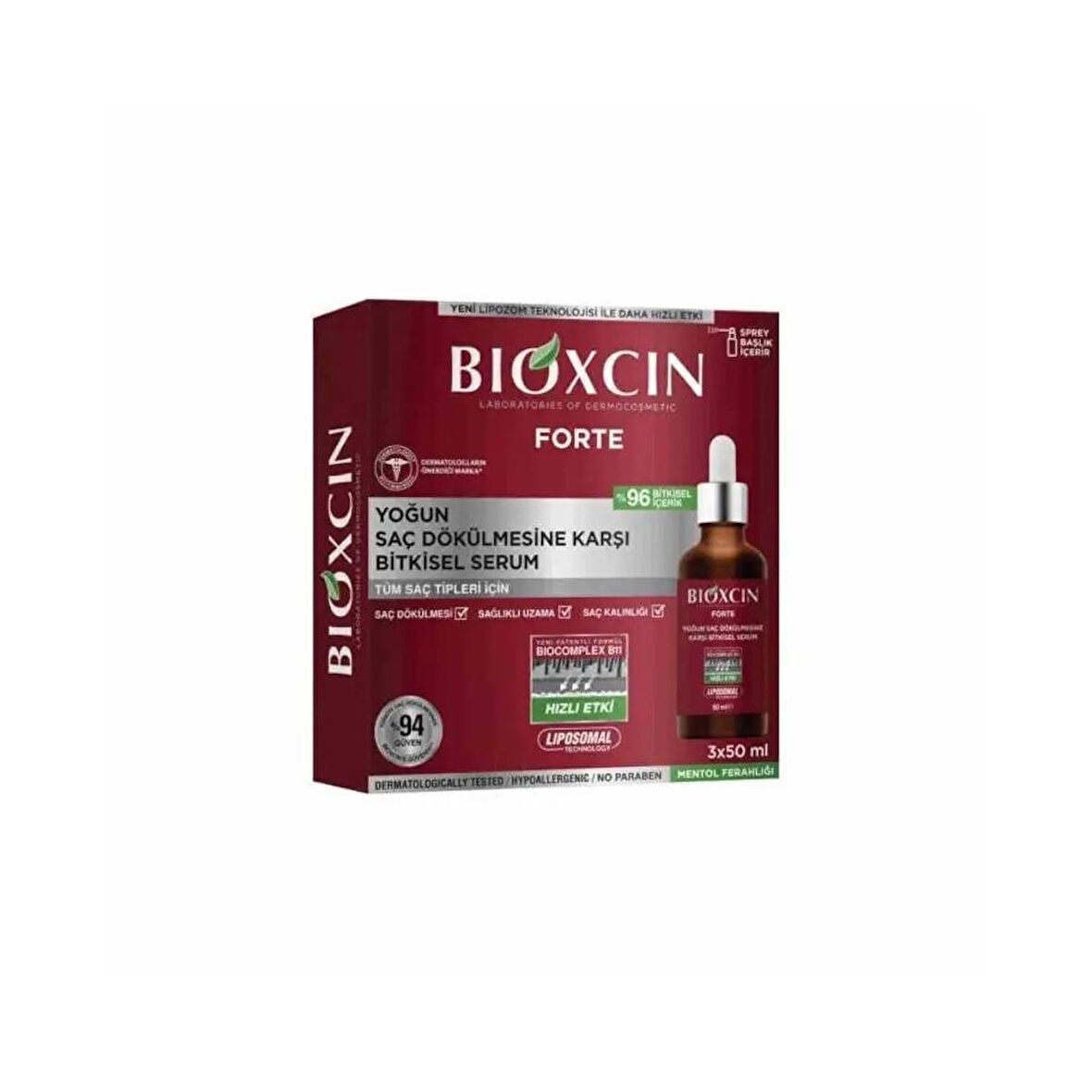 Forte Yoğun Saç Dökülmesine Karşı 3'lü Bitkisel Saç Serumu 3 x 50 ml