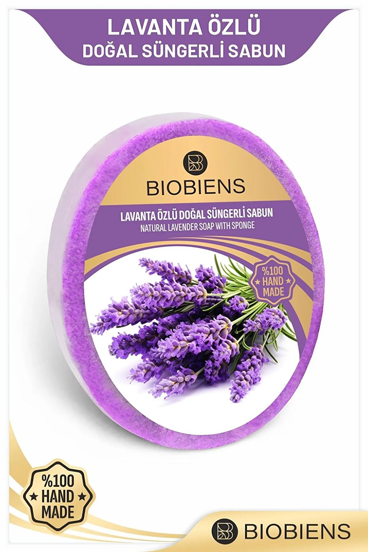 Lavanta Özlü Duş ve Cilde Özel Doğal Süngerli Sabun