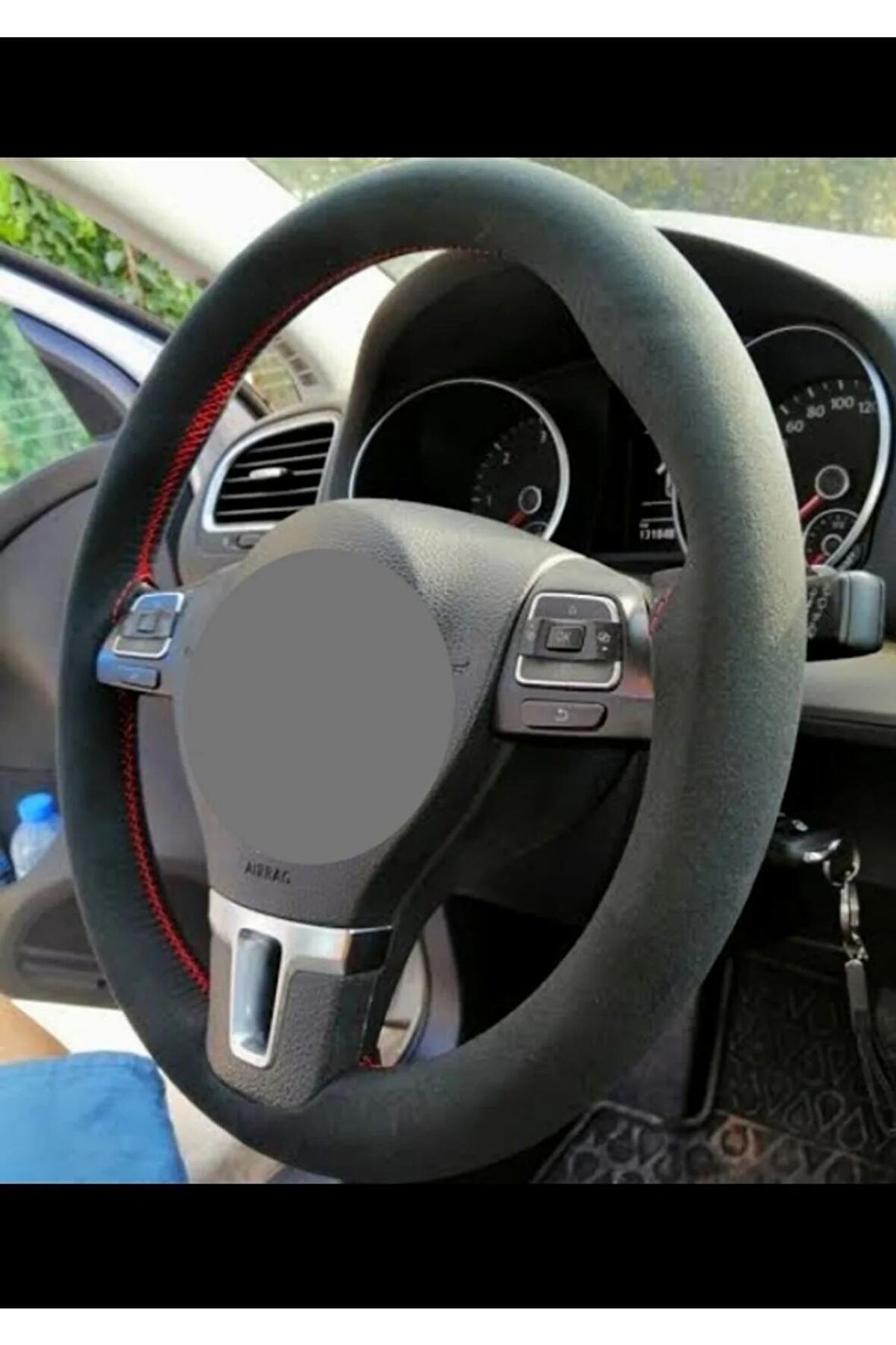 Vw Passat B8-b8,5 Alkantra Dikmeli Direksiyon Kılıfı 2015 Ve Sonrası