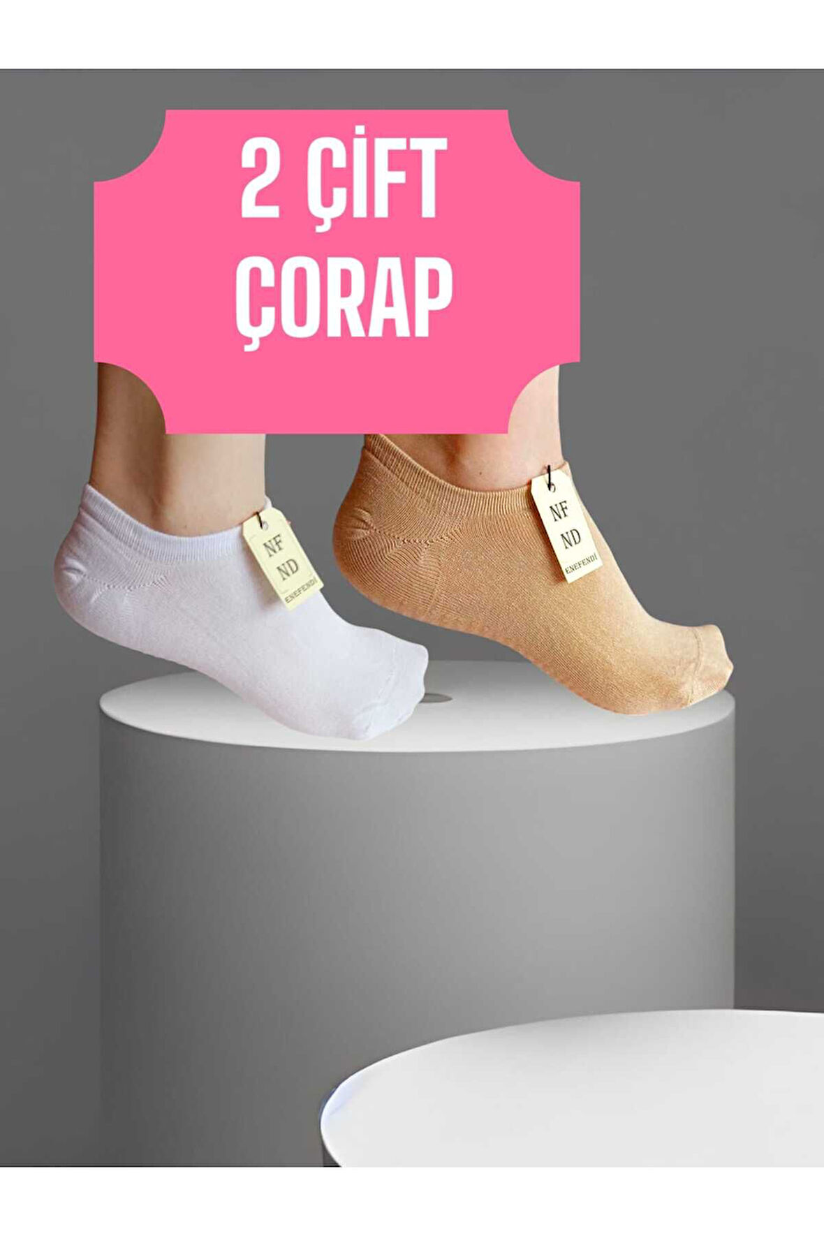 2 ÇİFT BABET ÇORAP GÖRÜNMEZ ÇORAP SPOR YOGA PİLATES SNEAKERS KAYMAZ SİLİKON TABAN 36-40 BEYAZ KREM