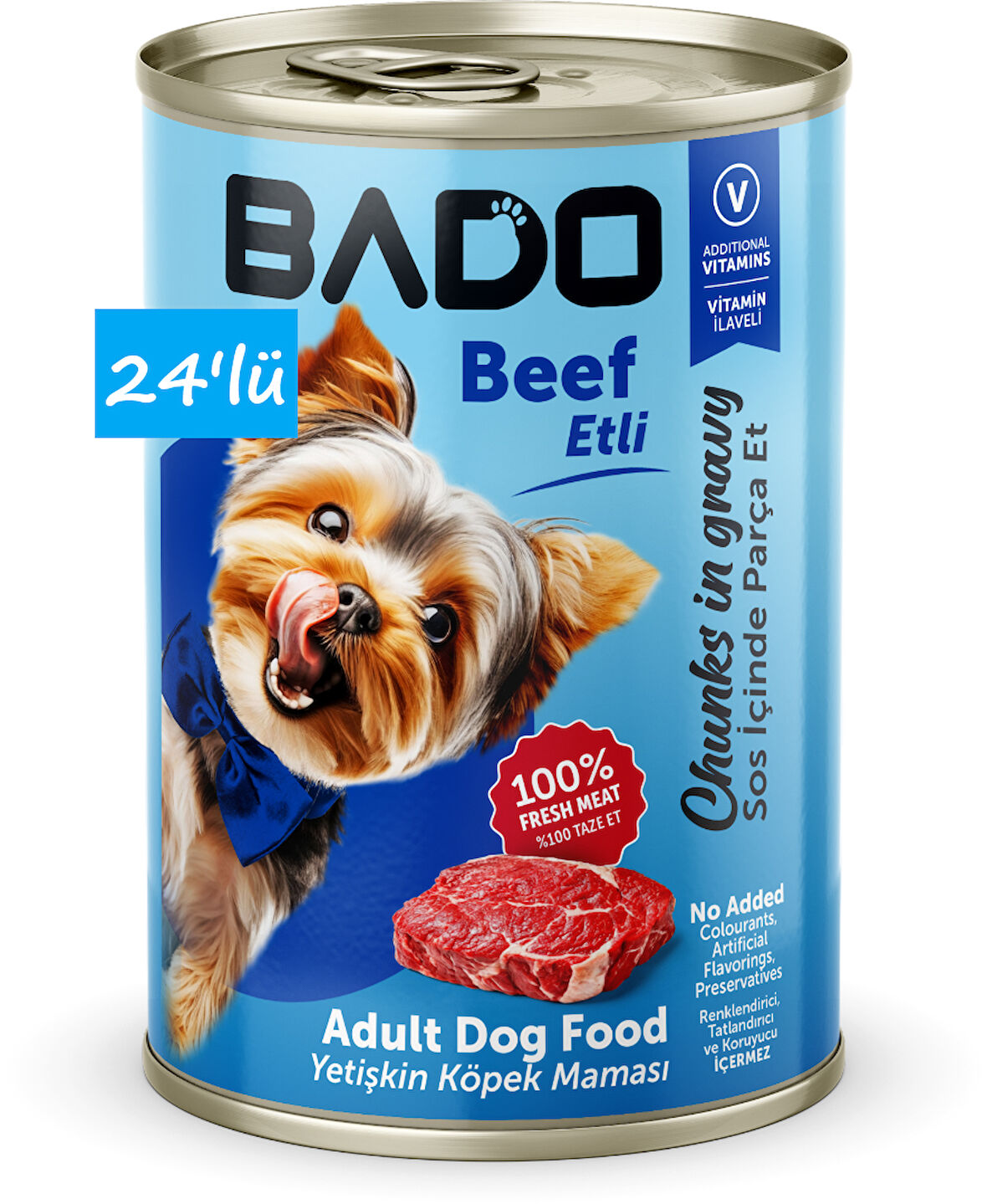 Bado Yetişkin Yaş Köpek Maması Etli 400Gr 24'lü