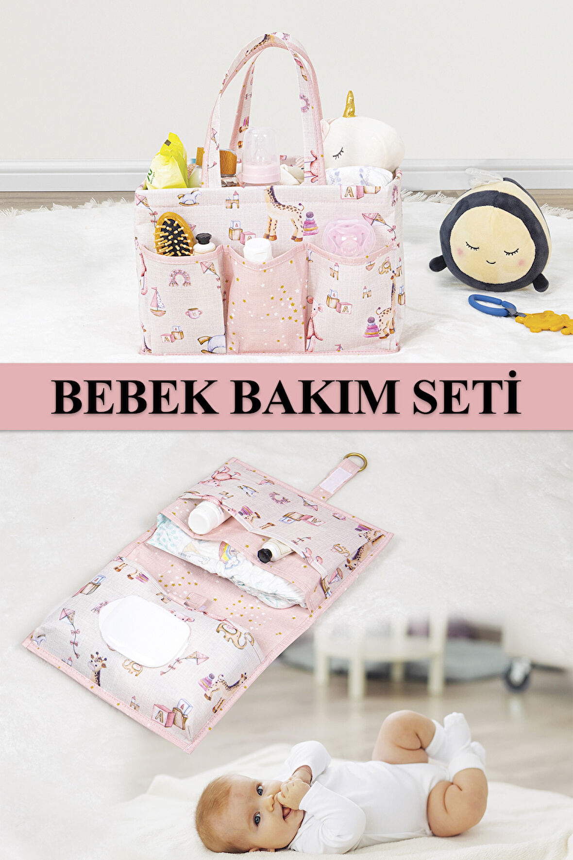 Baby Bakım Seti Bebek Bakım ve Alt Bakım Çantası Mavi