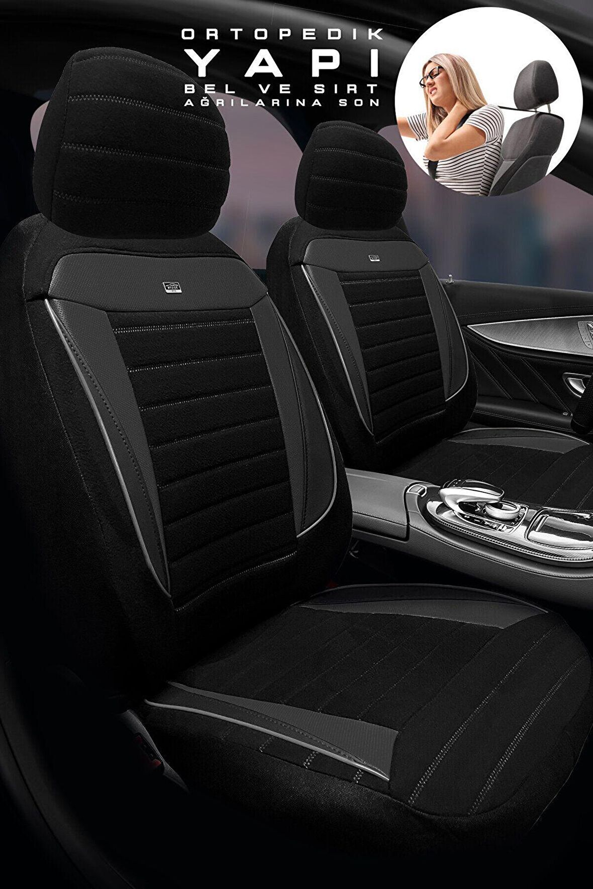 Skoda Kamic Suv 2019 Aracınıza Uyumlu Koltuk Kılıfı Tay Tüyü Siyah
